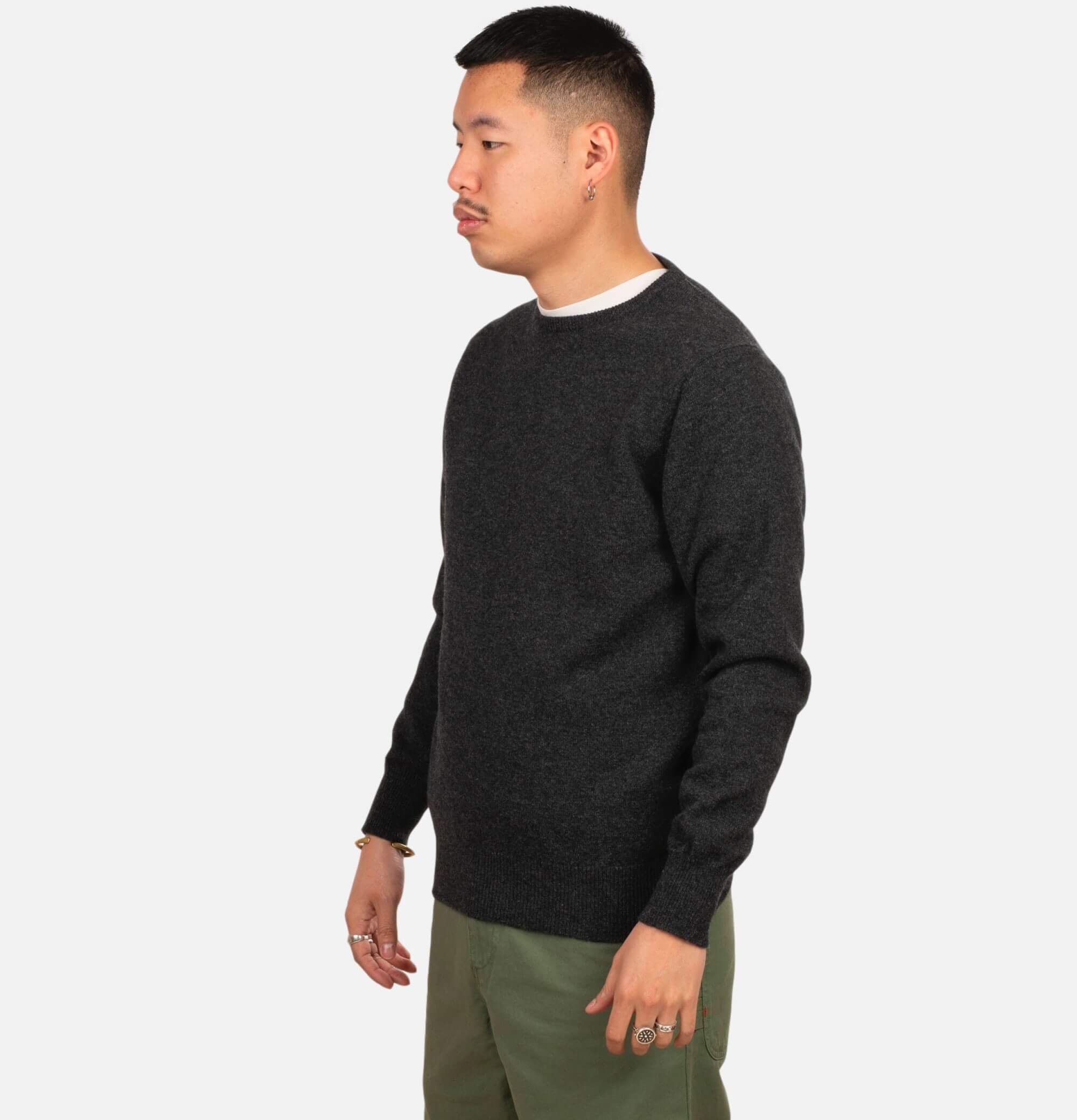 William Lockie Round Neck Pullover Charcoal