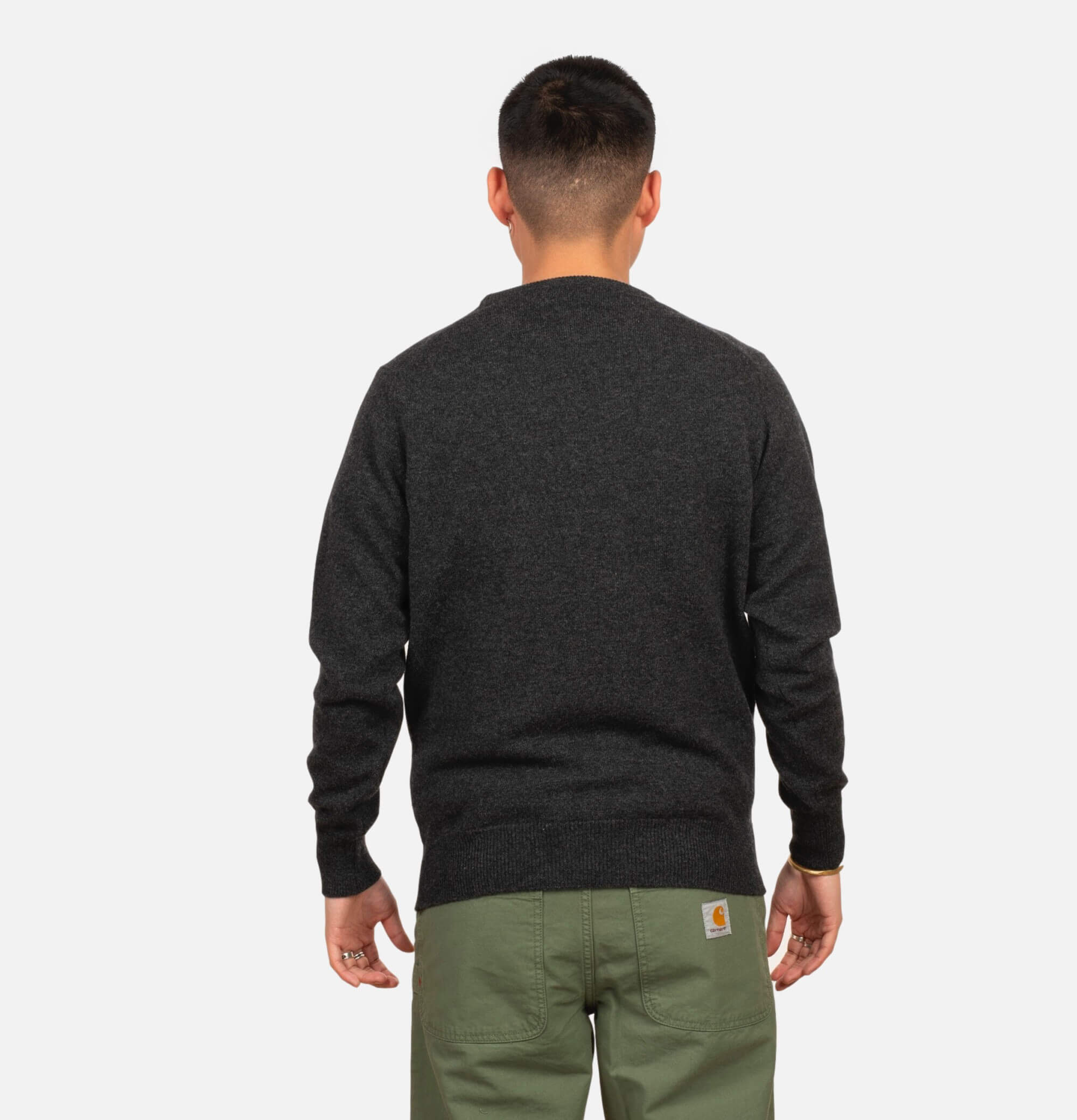 William Lockie Round Neck Pullover Charcoal