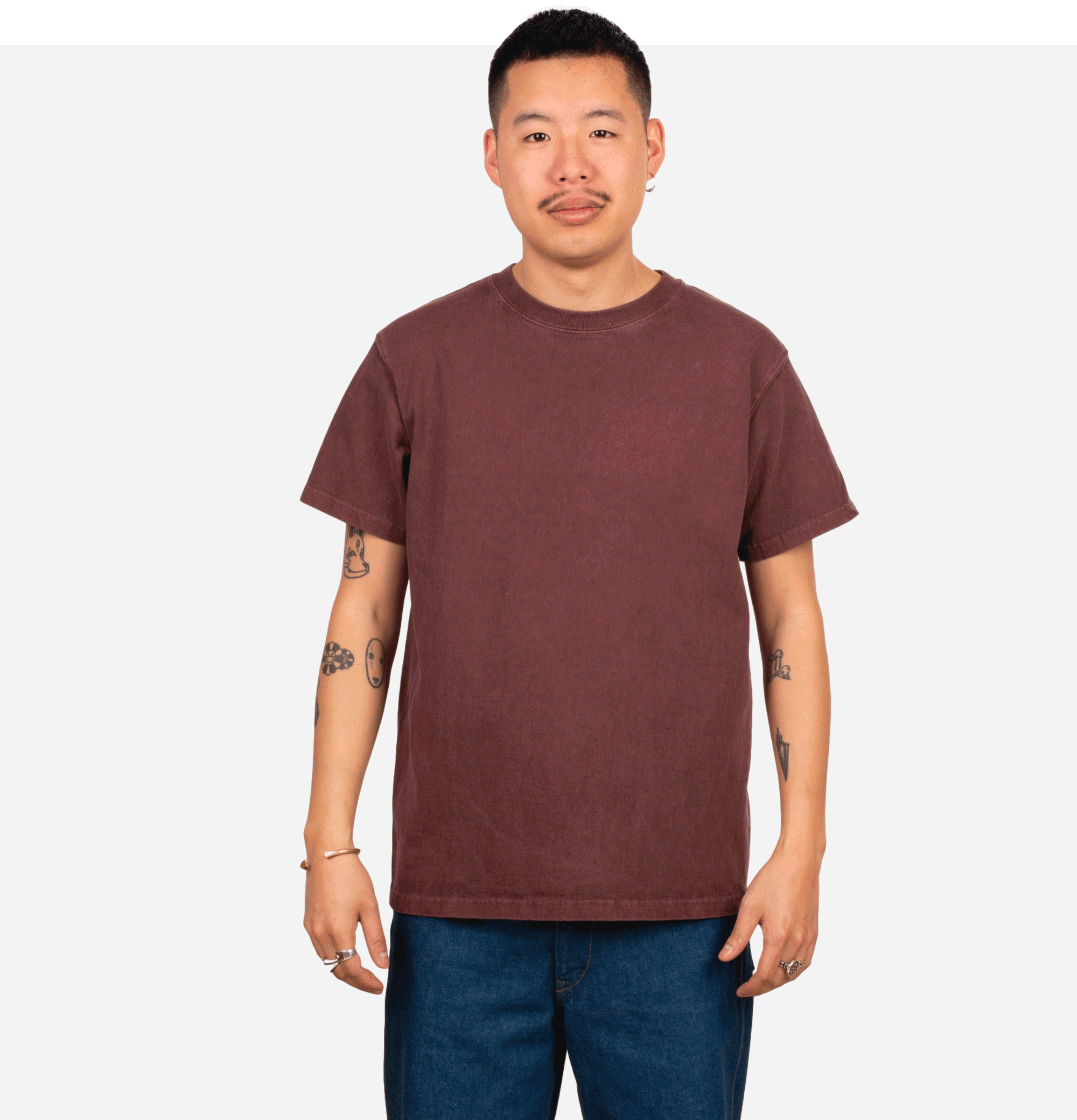 Good On Japan Crew Tee Bordeaux