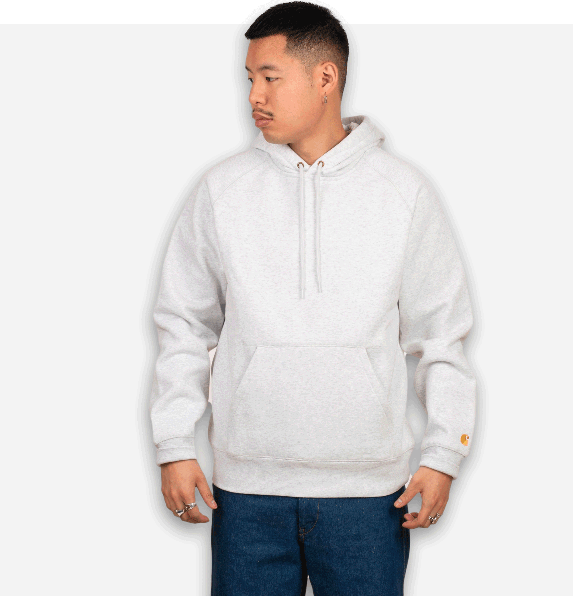 Carhartt WIP Hooded Chase Sweatshirt Heather Grey