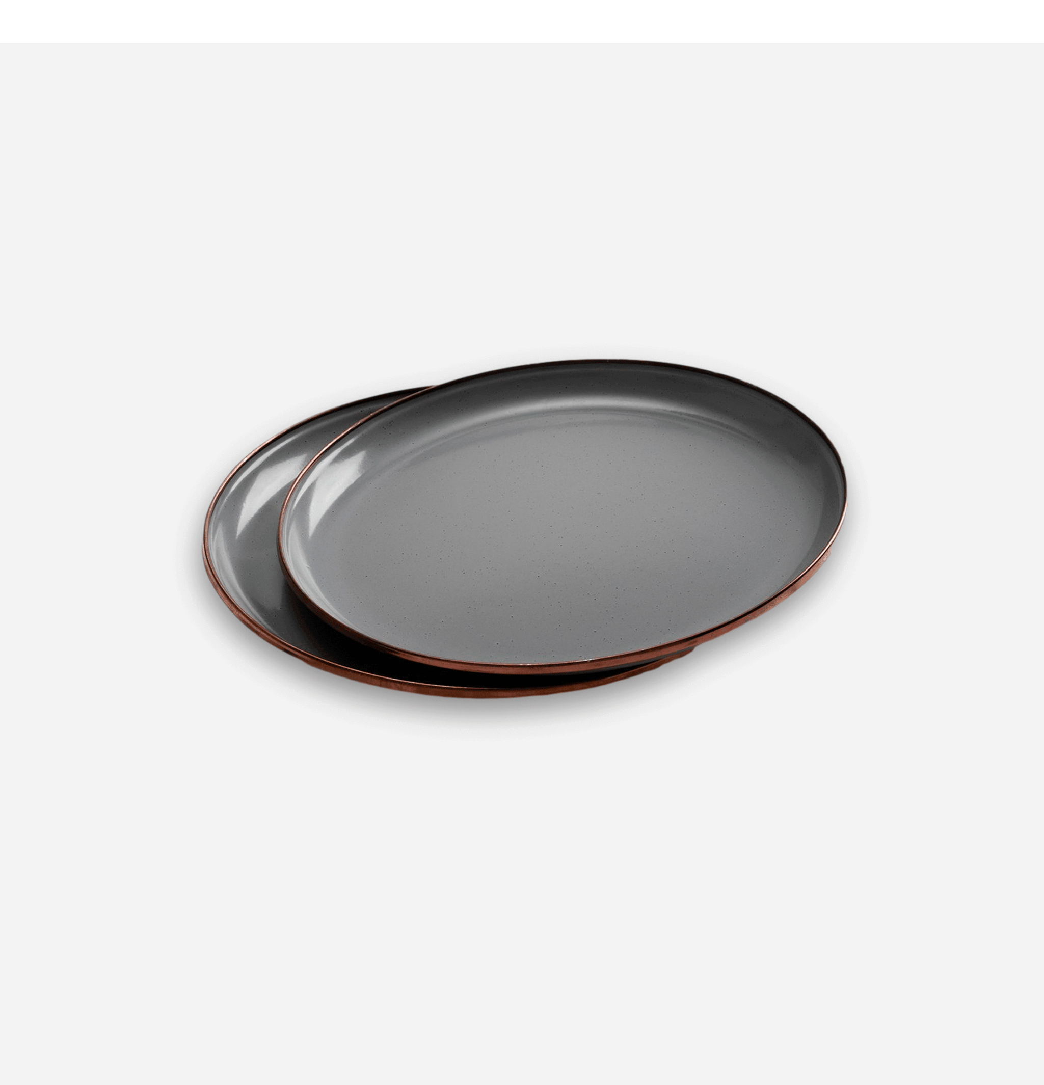 Enamel Plate Set x 2 Grey