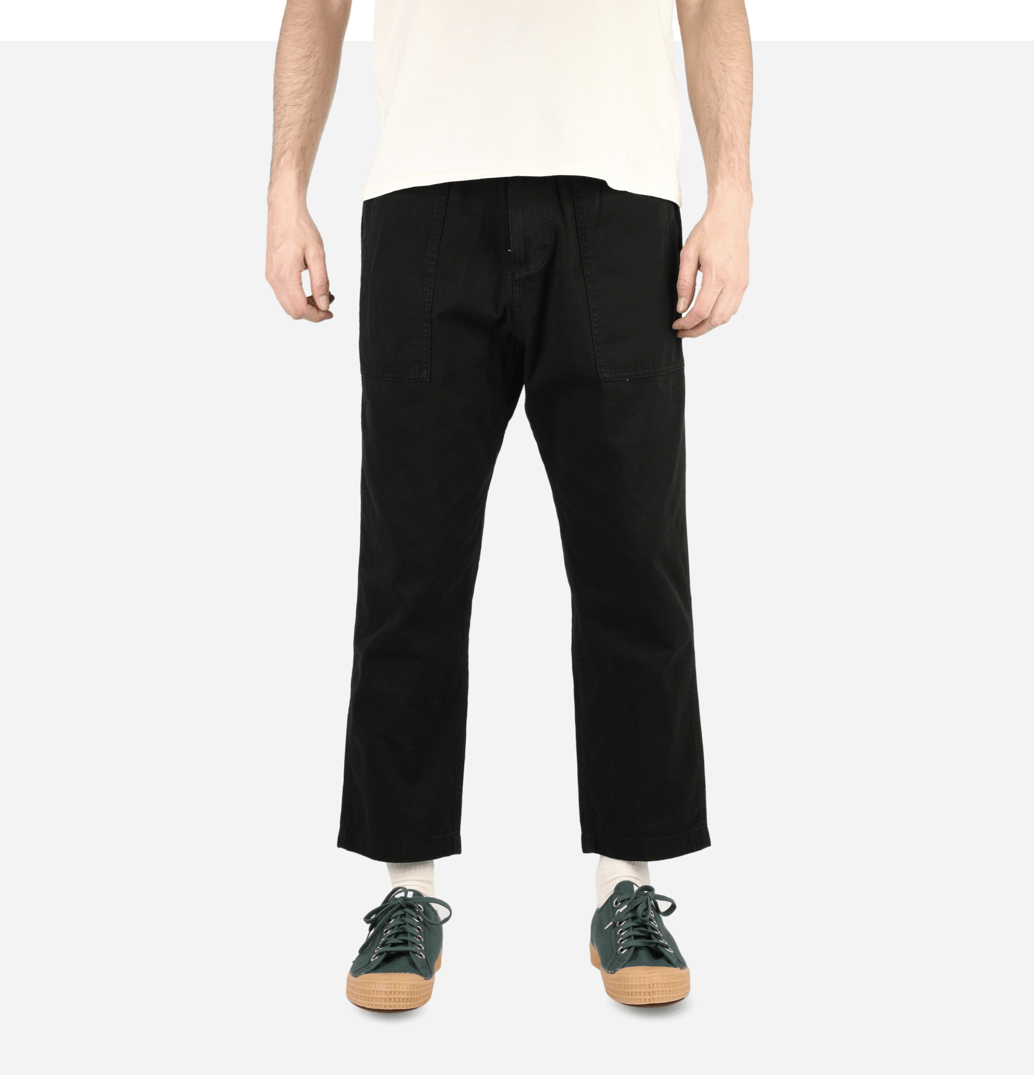 Loose Tapered Pants Black