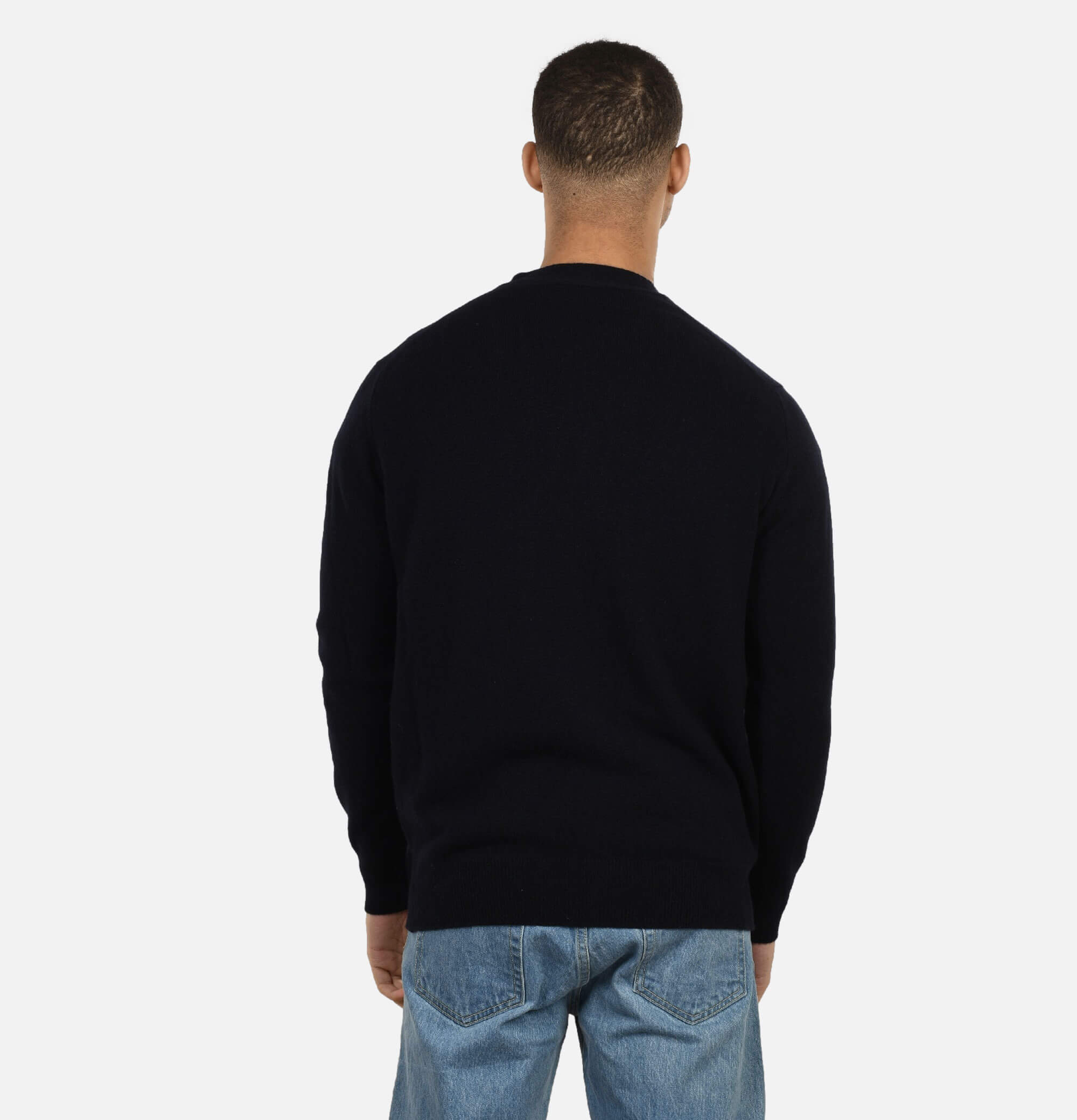 William Lockie Lambswool Cardigan Navy