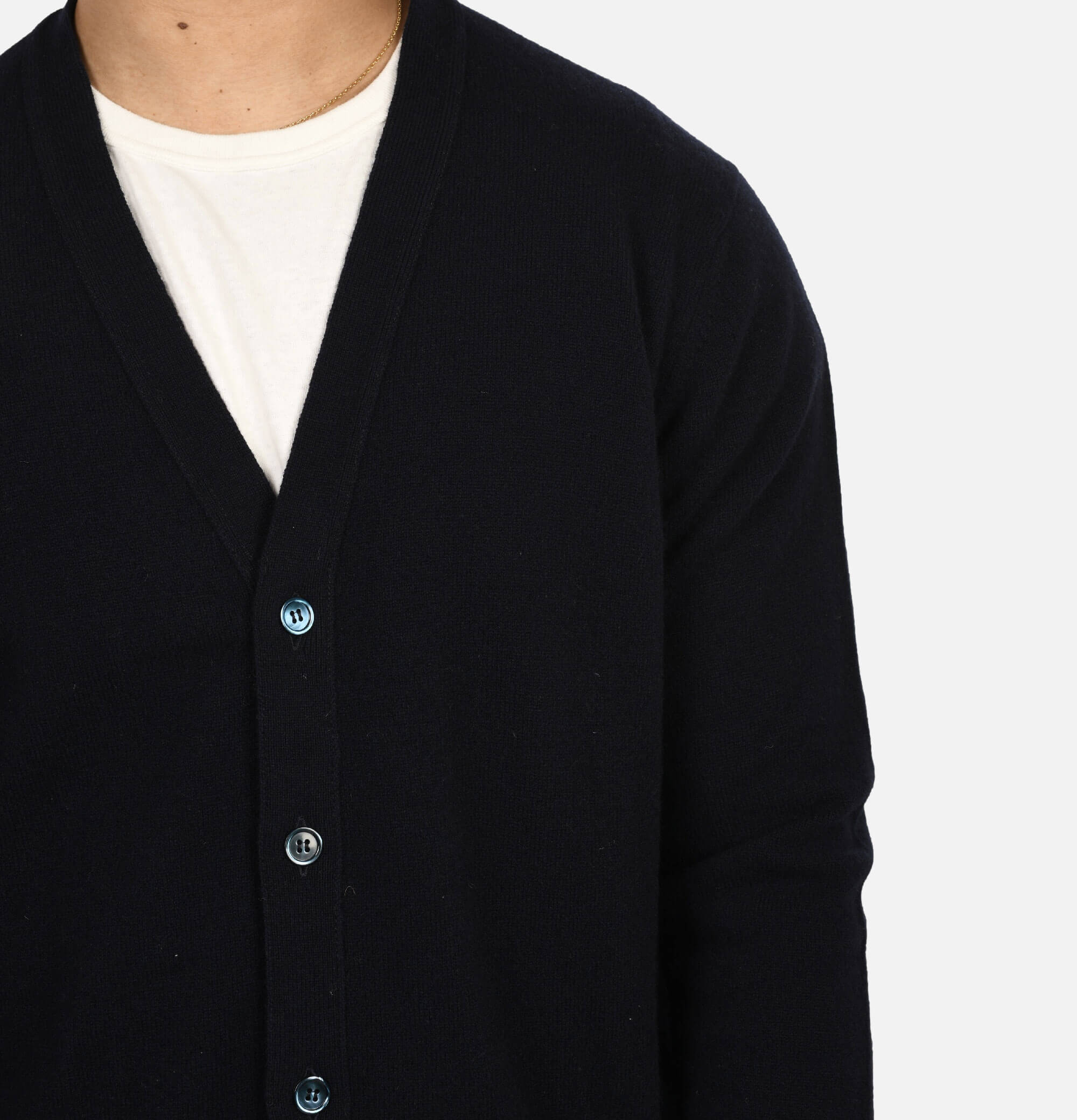 William Lockie Lambswool Cardigan Navy