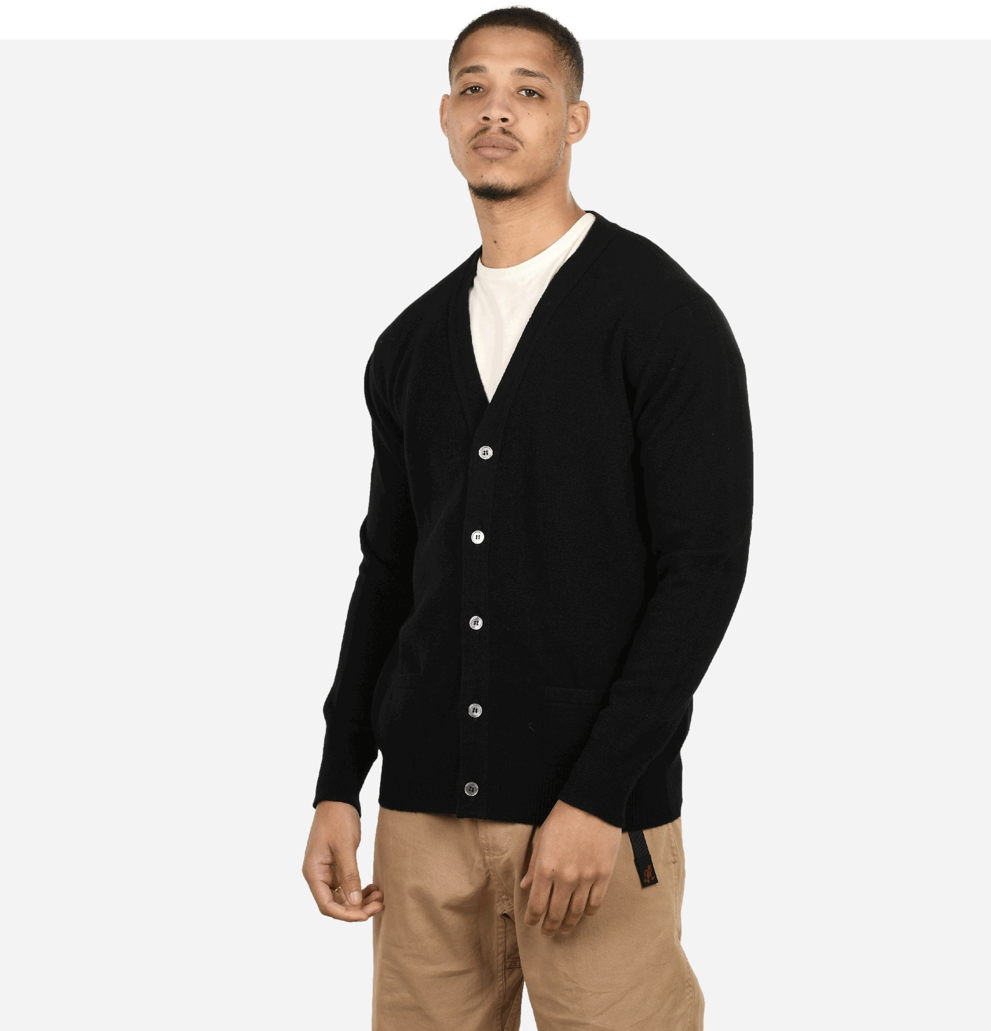 William Lockie Lambswool Cardigan Black