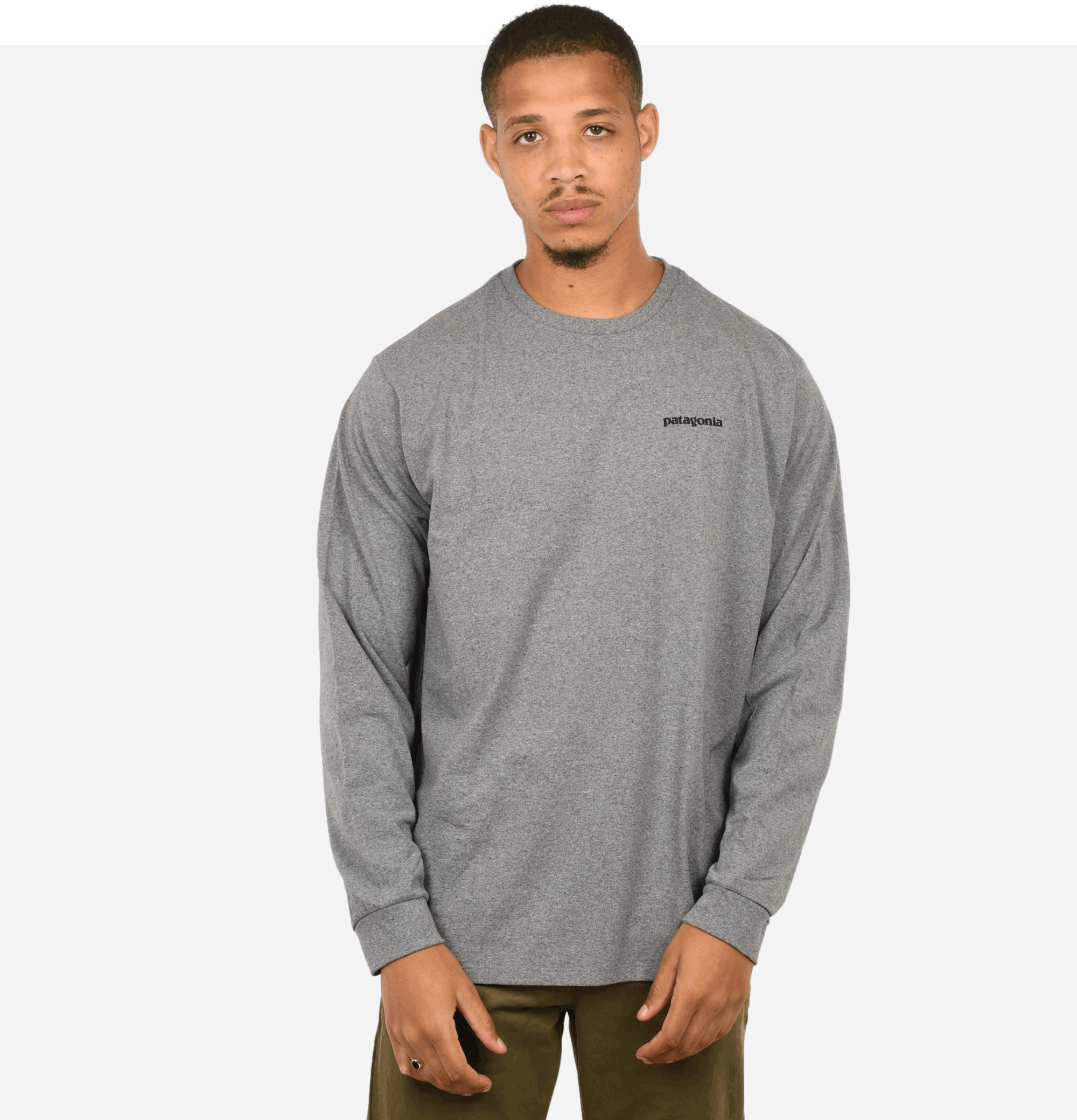 Patagonia T-Shirt P6 Logo LS Gris