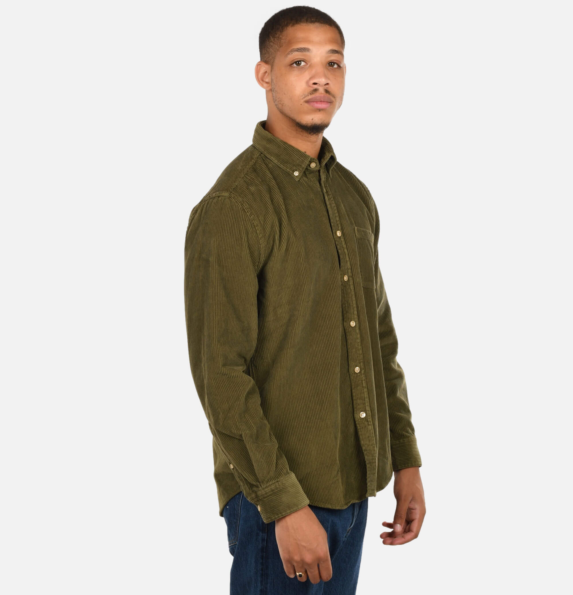 Portuguese Flannel Chemise Lobo Olive