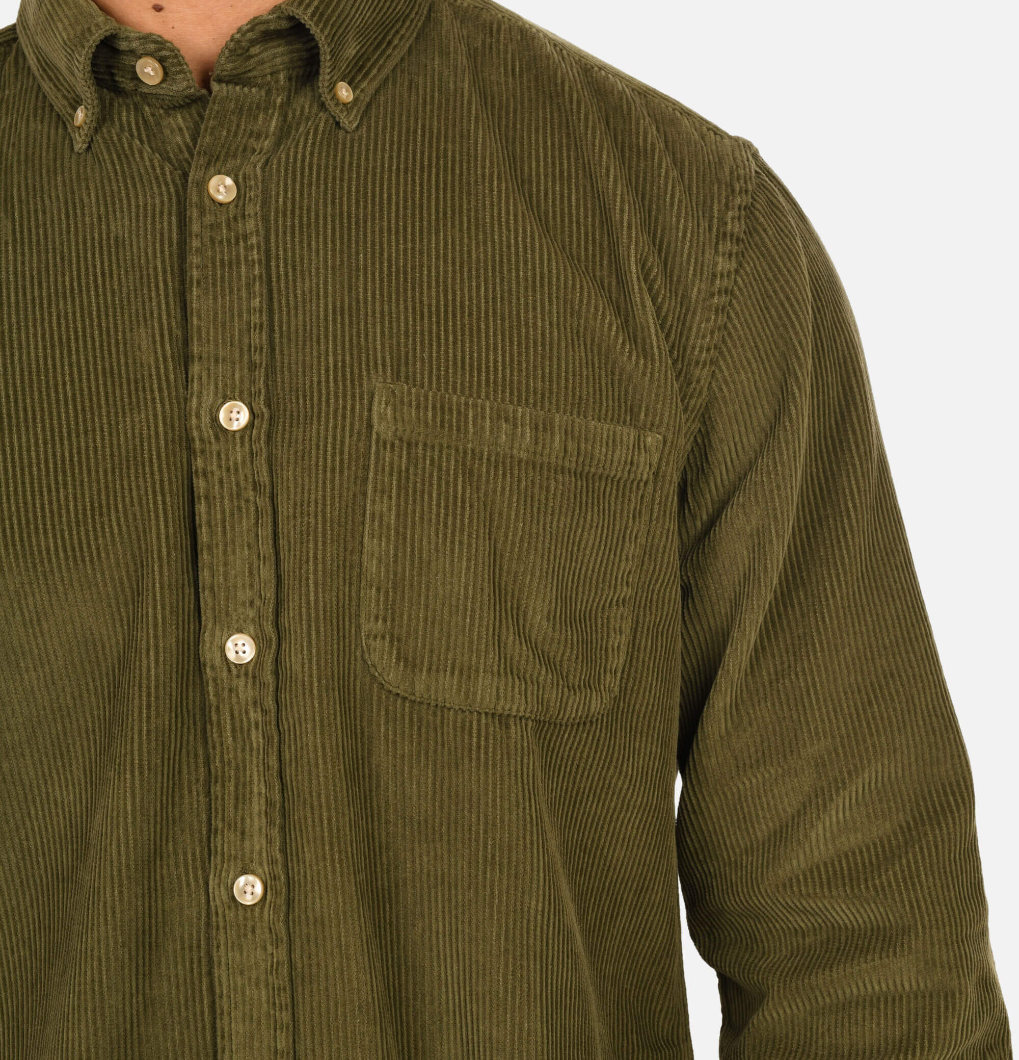 Portuguese Flannel Chemise Lobo Olive