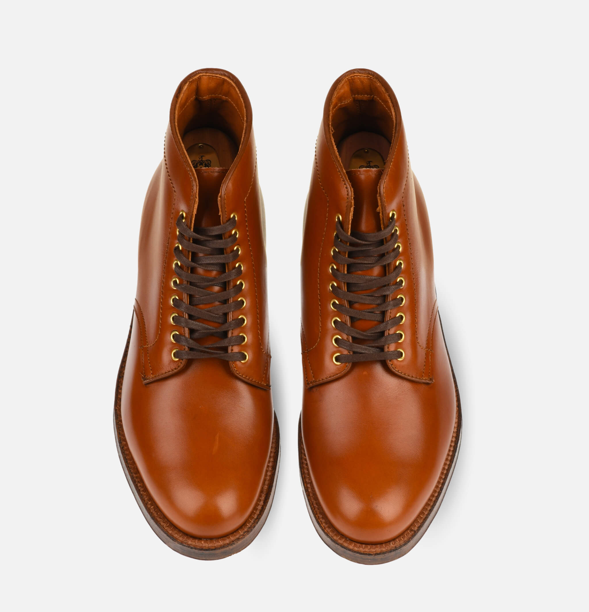 M1811 - Plain Toe Blucher Boot Tan