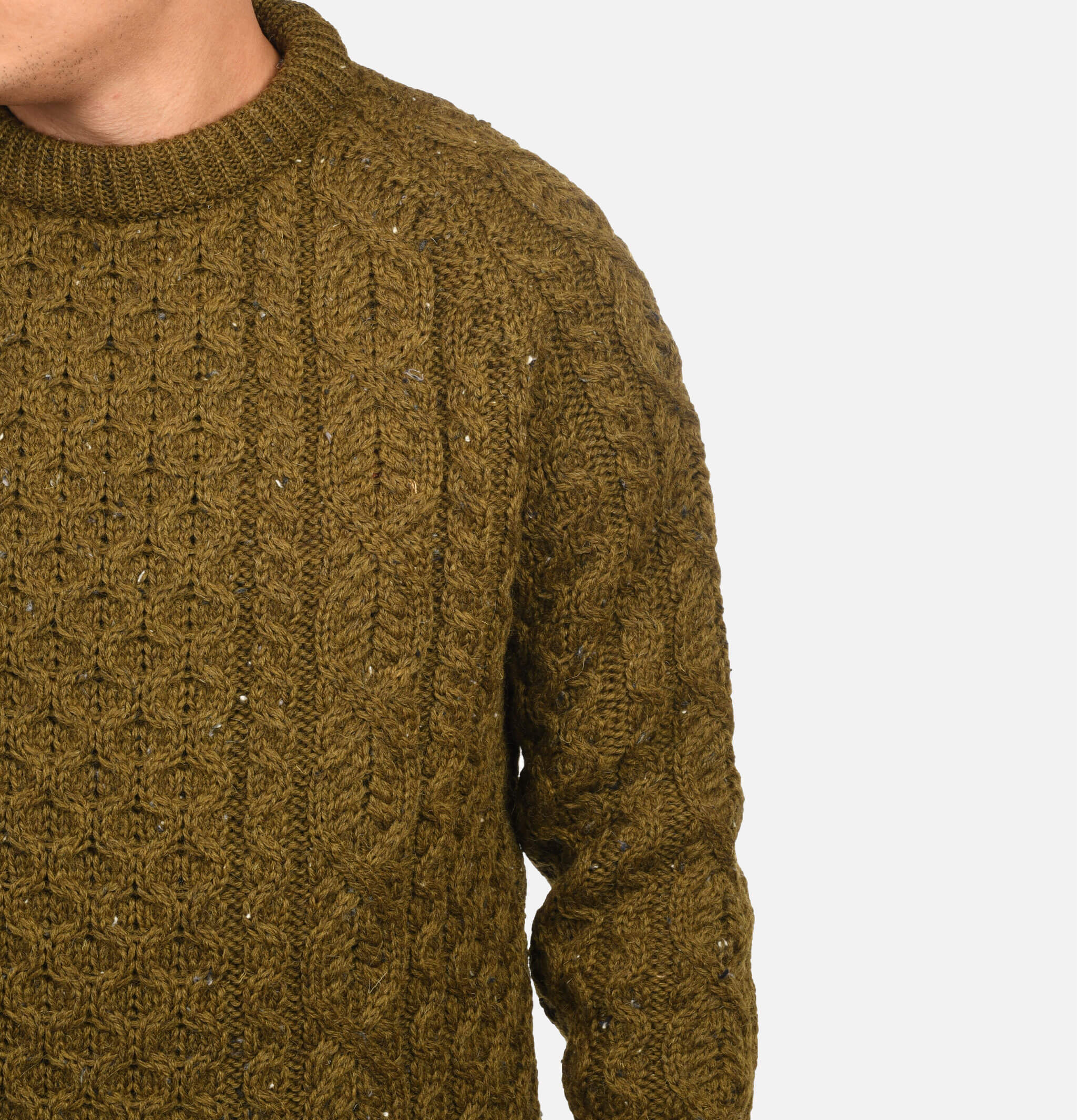 Peregrine Hudson Aran Sweater Olive
