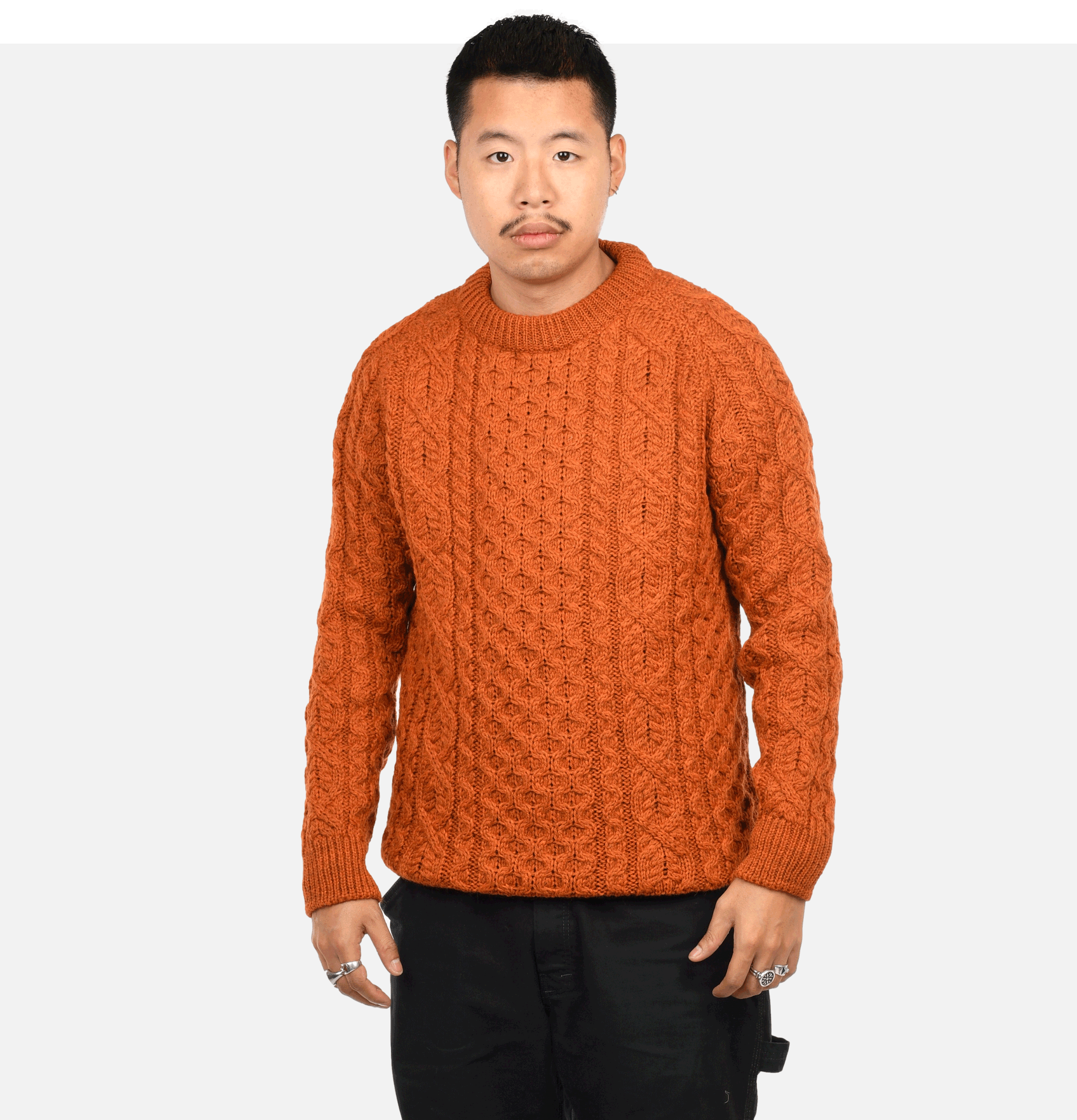 Peregrine Hudson Aran Sweater Orange