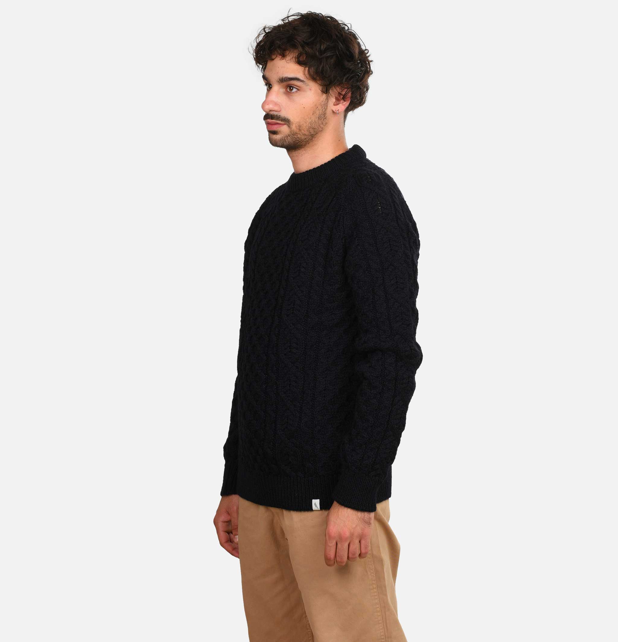 Peregrine Hudson Aran Sweater Navy