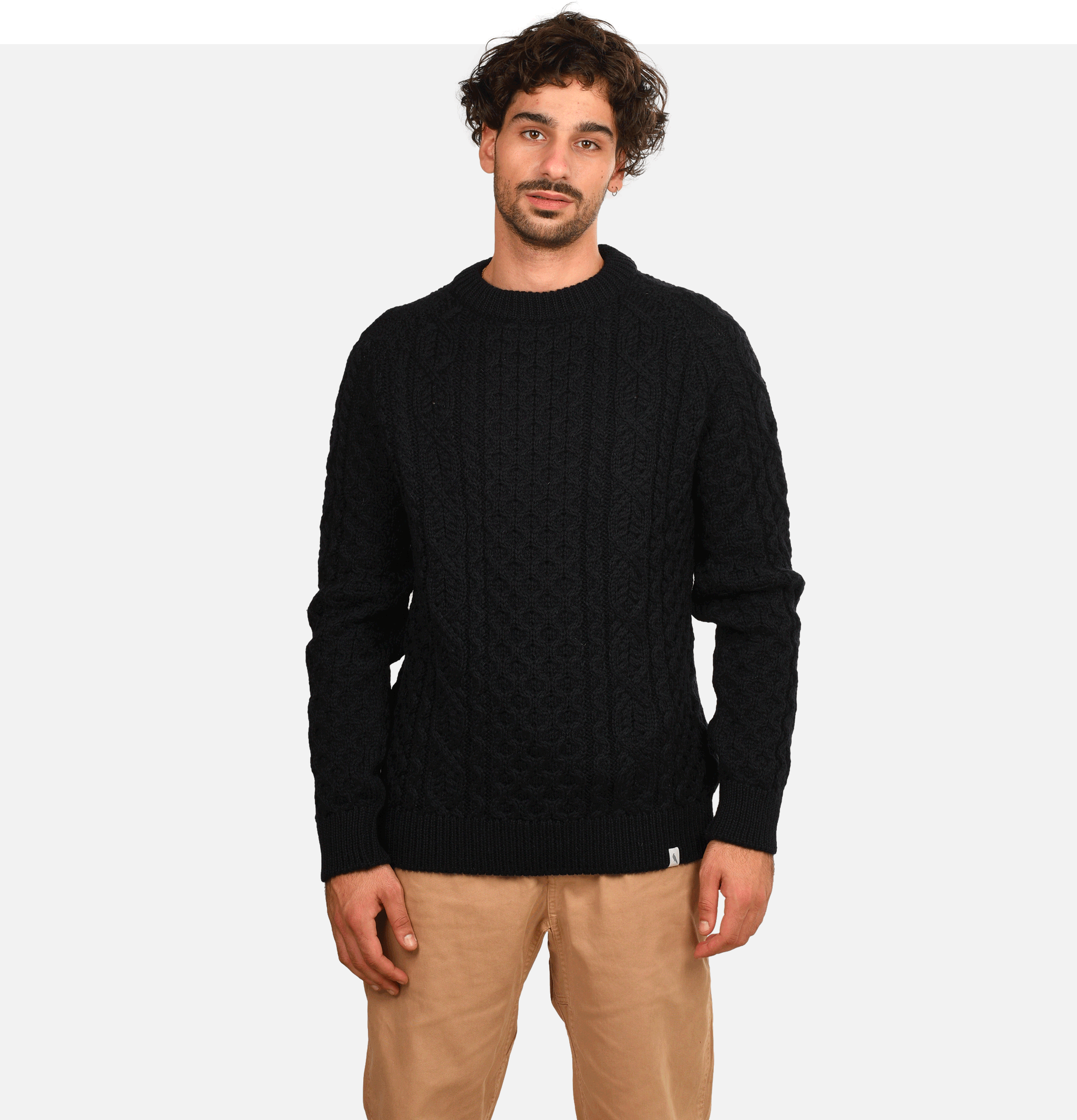 Peregrine Hudson Aran Sweater Navy