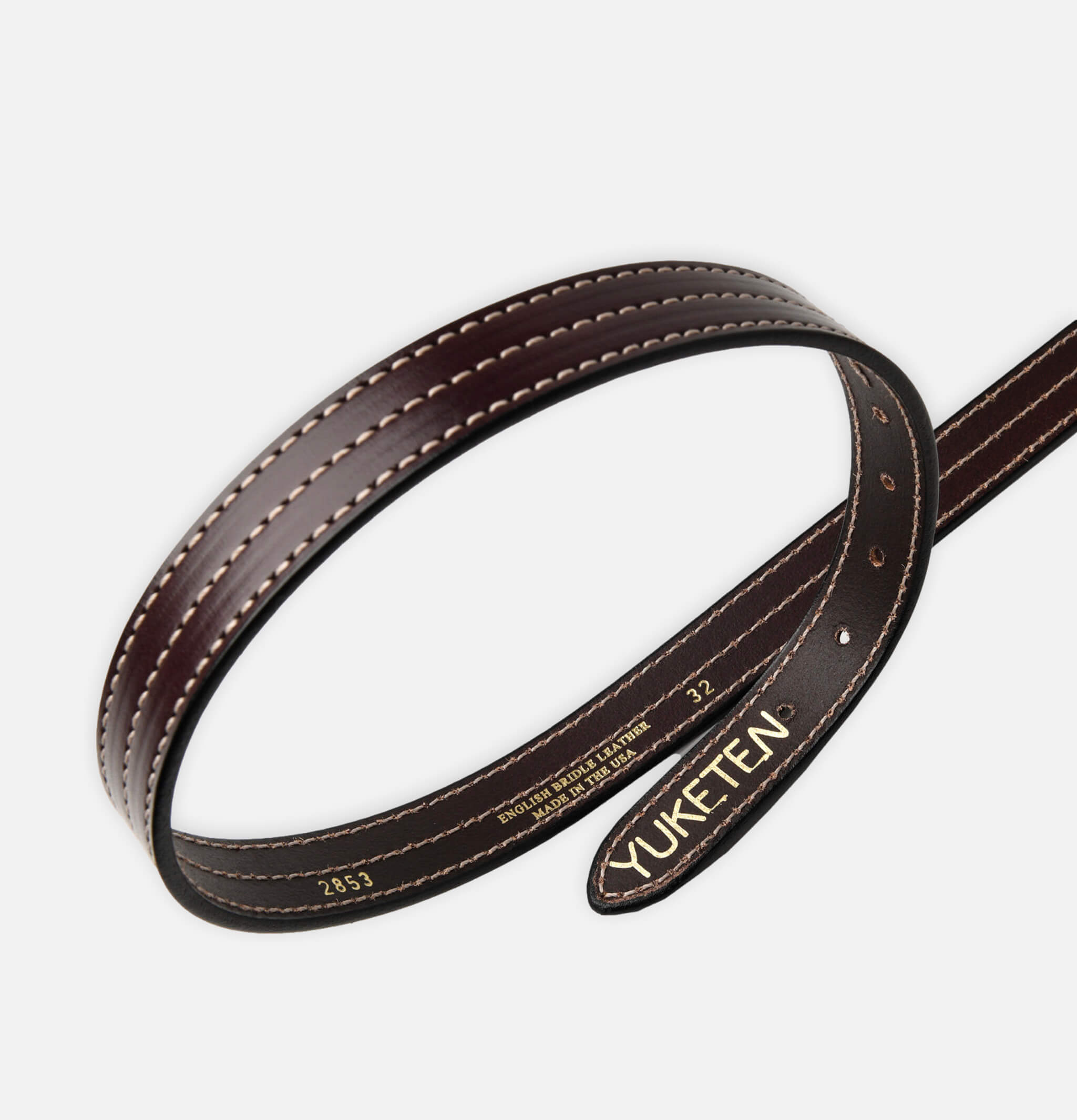 Triple Stitched Belt Dark Brown