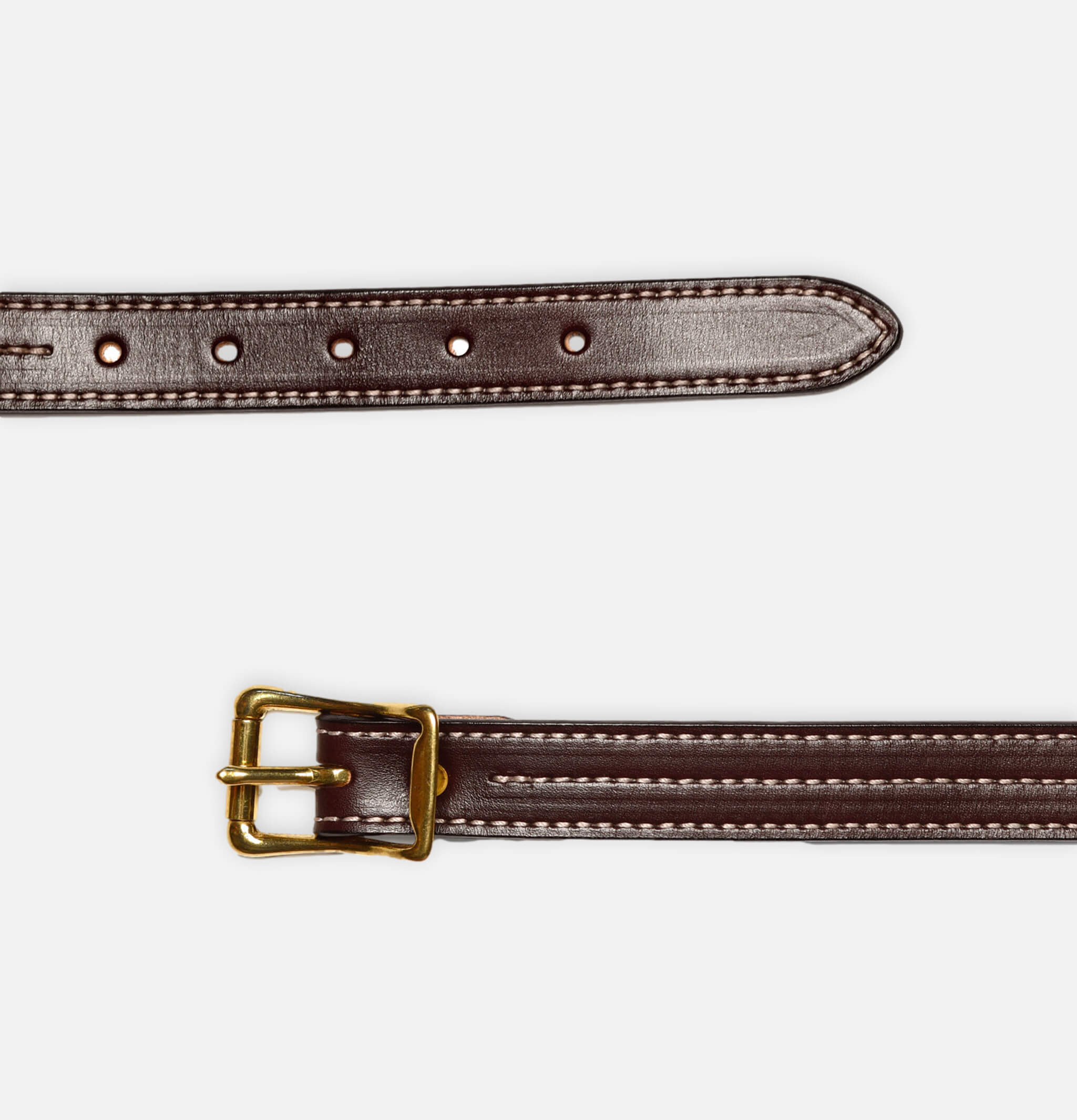 Triple Stitched Belt Dark Brown