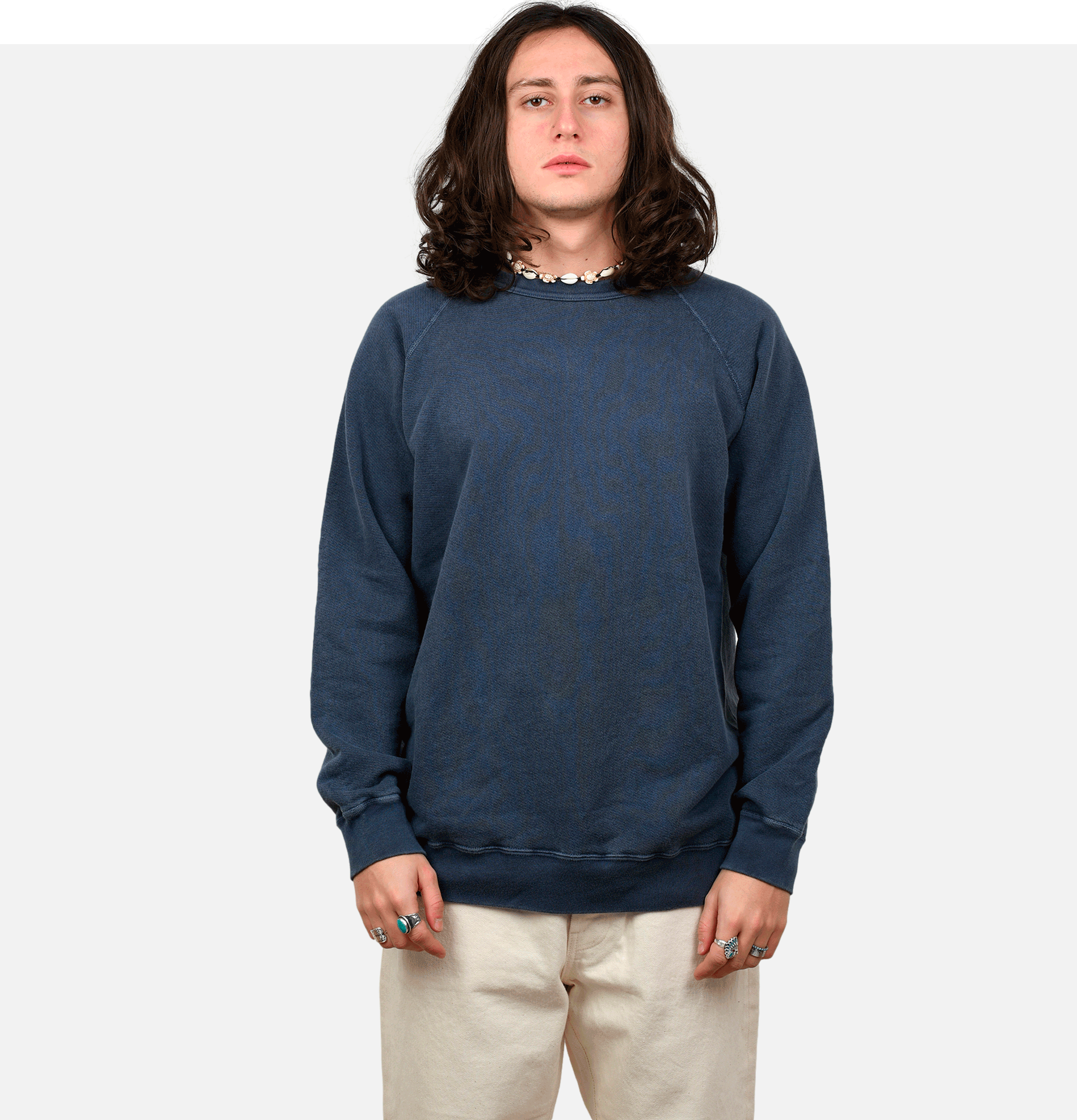 Good On Japan Raglan Crew Sweat P-Navy