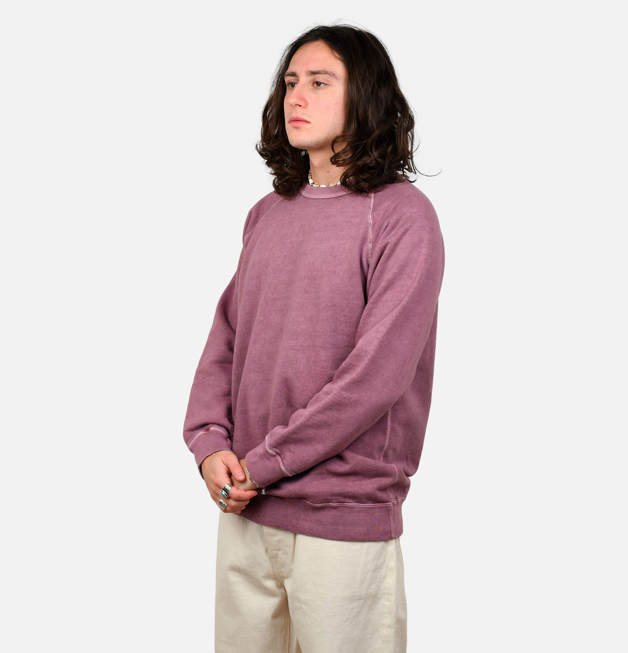 Good On Japan Raglan Pigment Dyed Crew Azuki