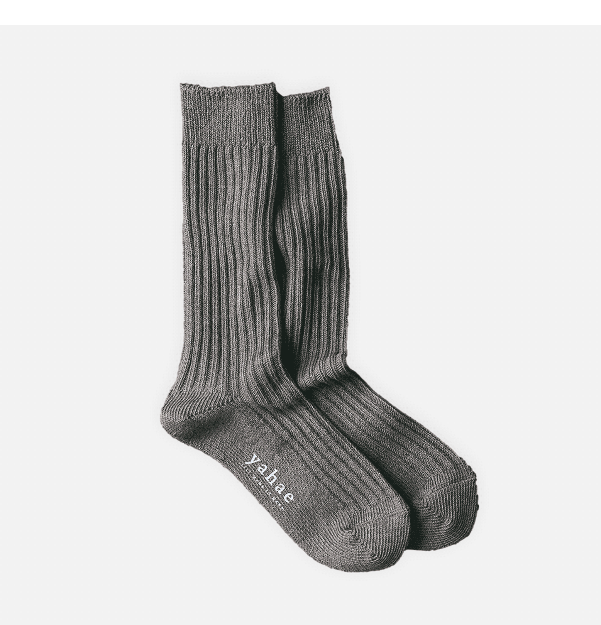 Yak Ribbed Socks Grey
