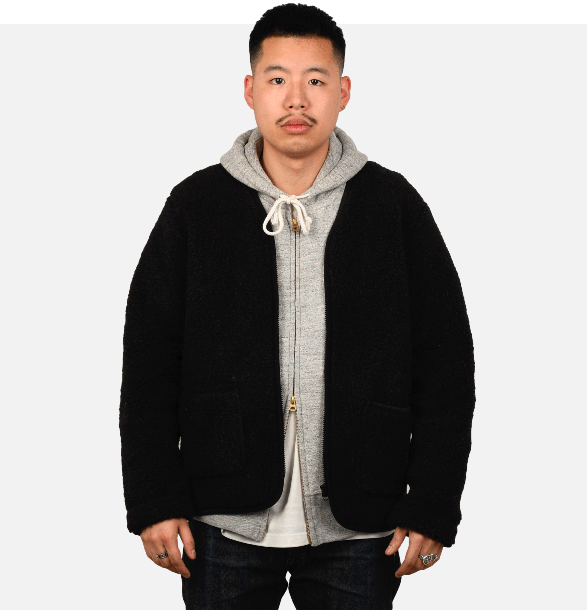 Zip Up Vee Cardigan Mole