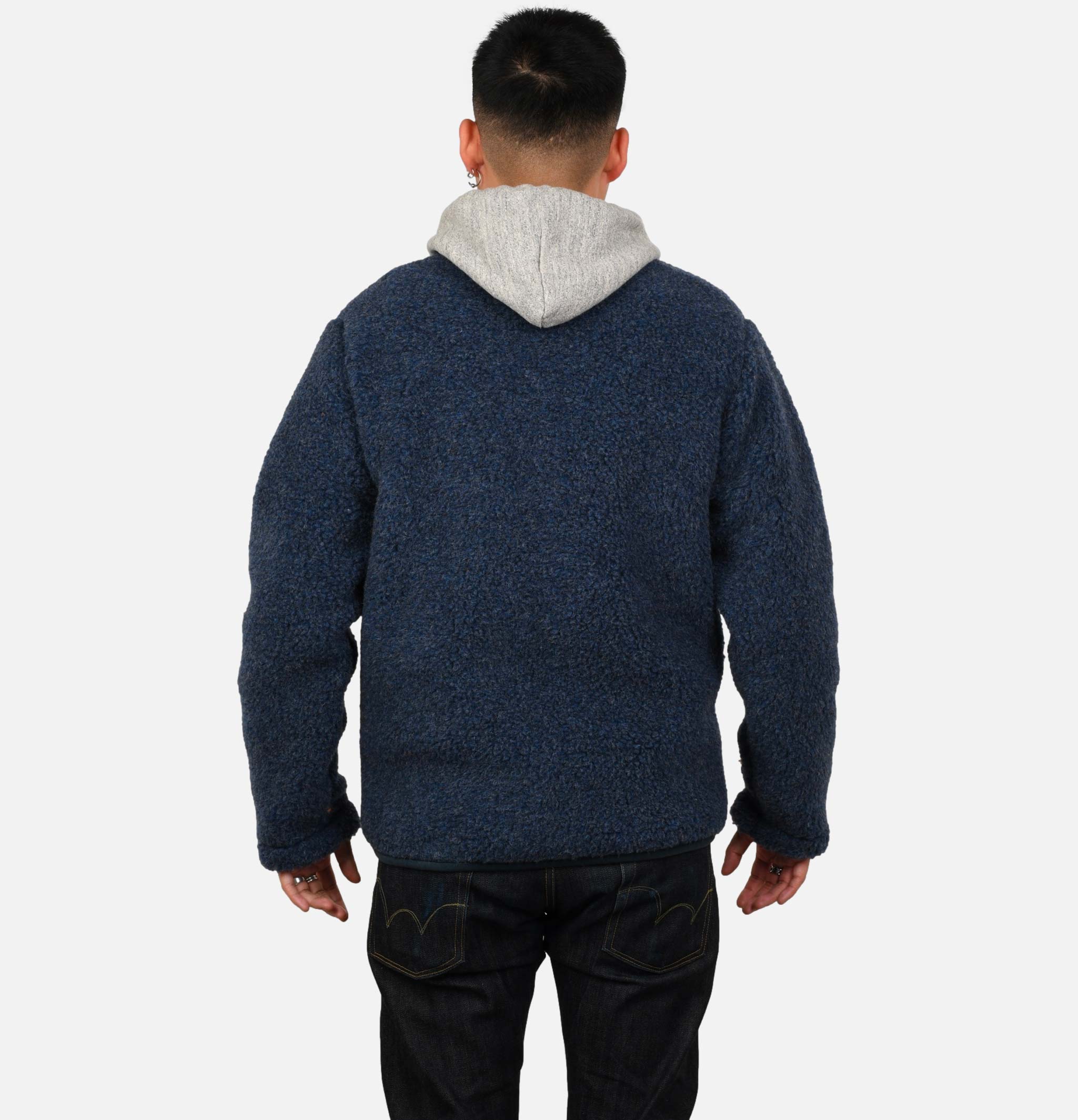 Zip Up Vee Cardigan Darkblue