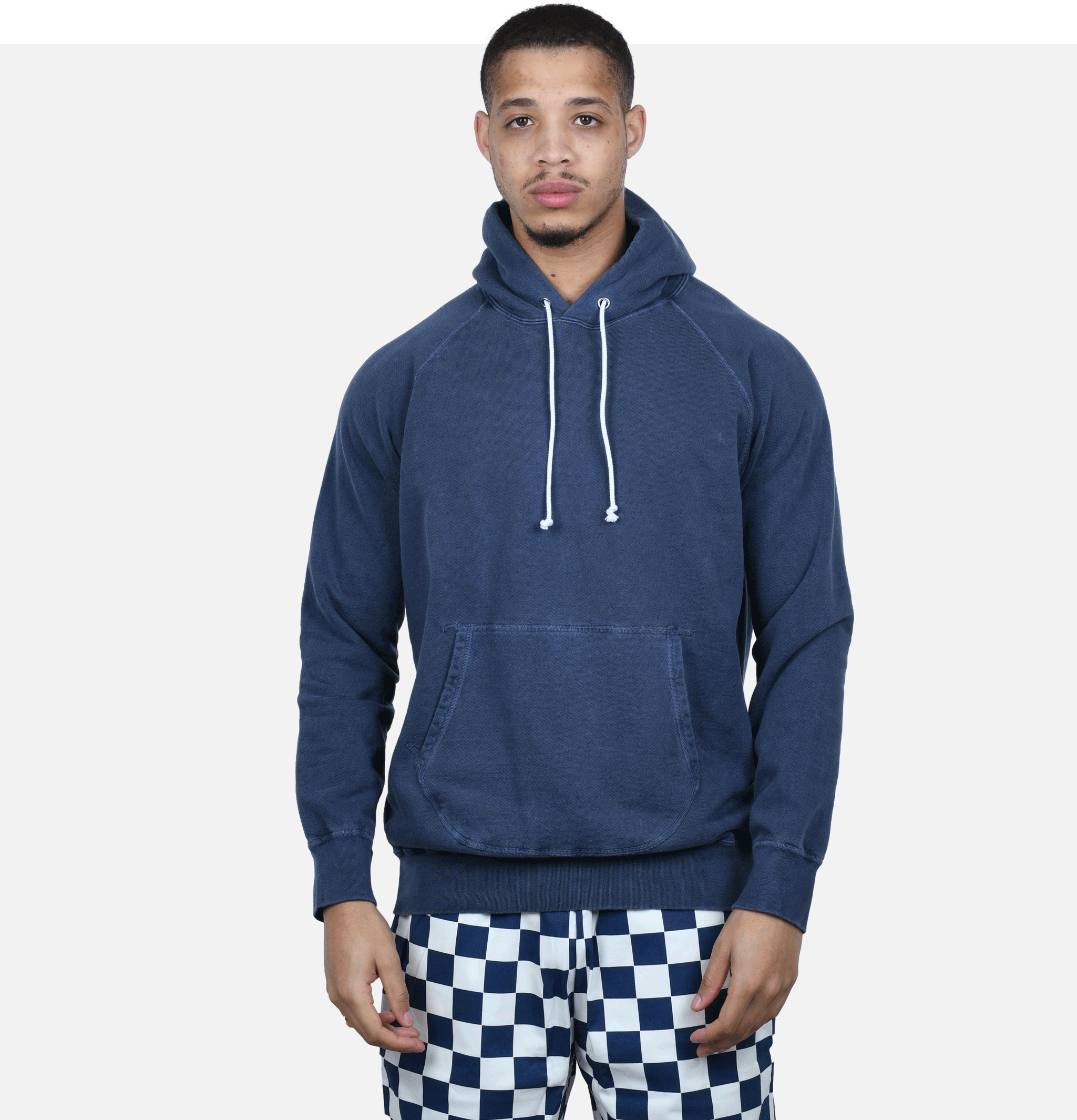 Good On Japan Pullover Hooded Sweat Pigment Dyed Navy.