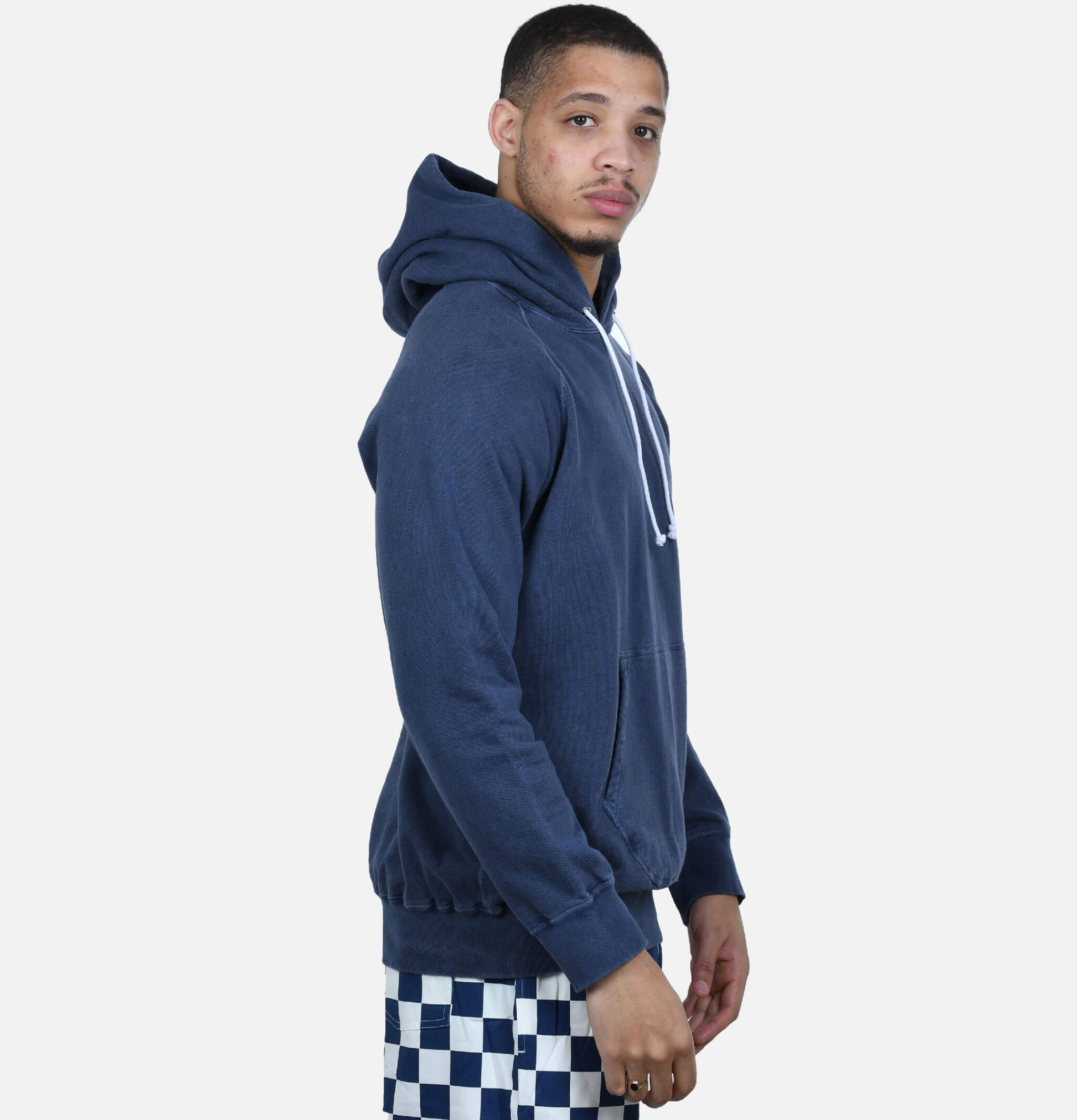 Good On Japan Pullover Hooded Sweat Pigment Dyed Navy.