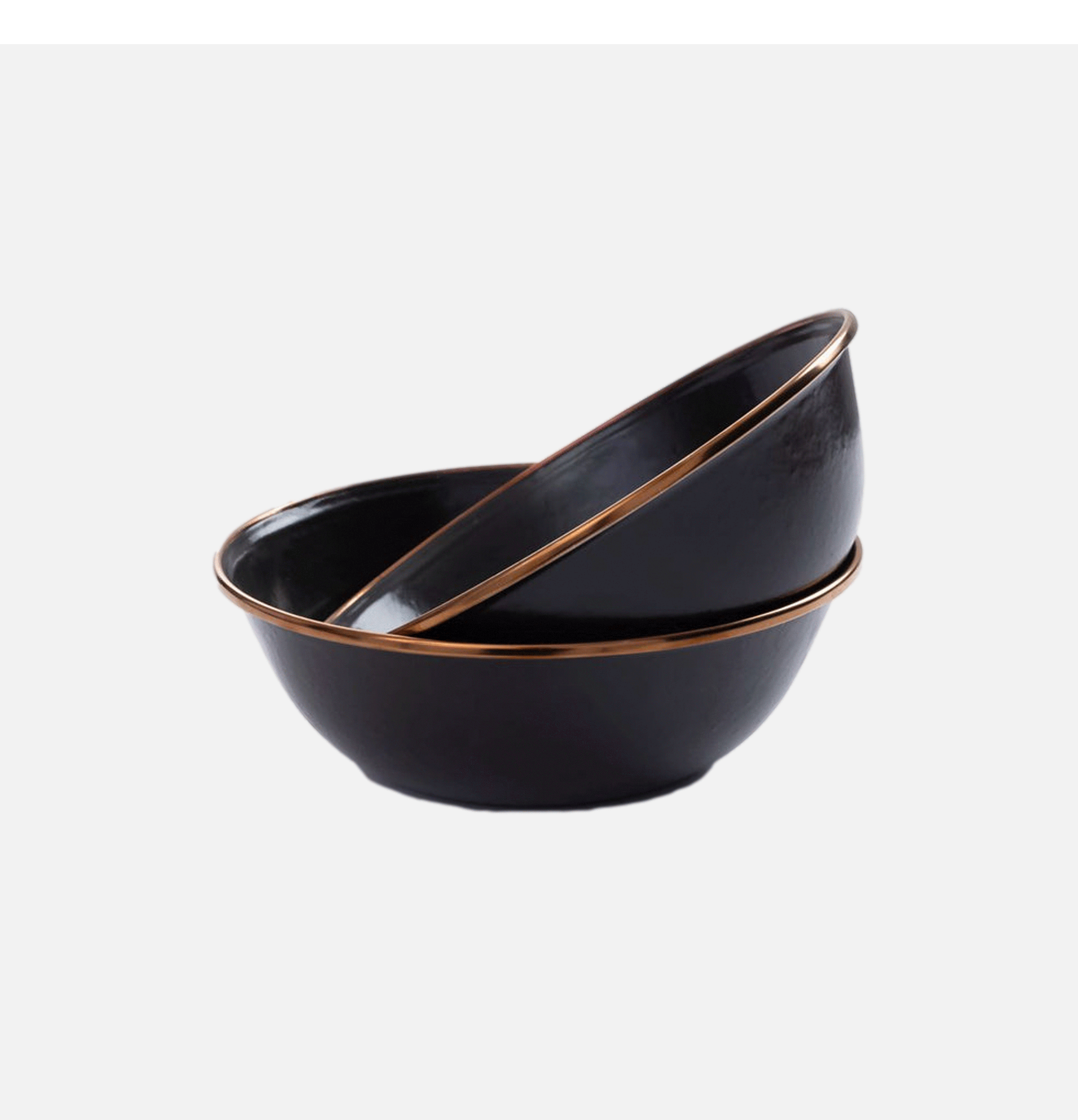 Enamel Bowl Set X 2 Charcoal