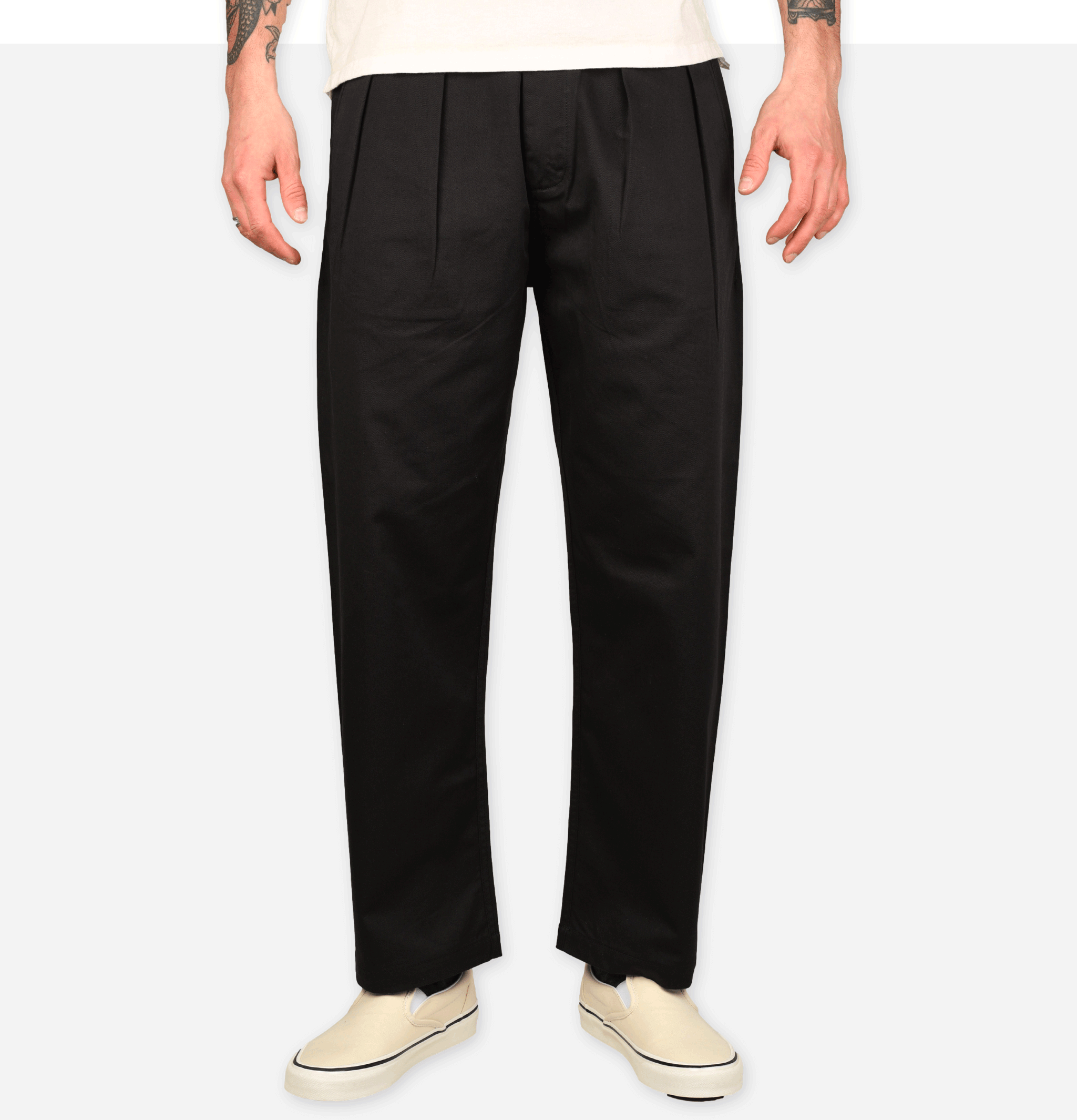 Pantalon Universal Works Double Pleat Pant Black.