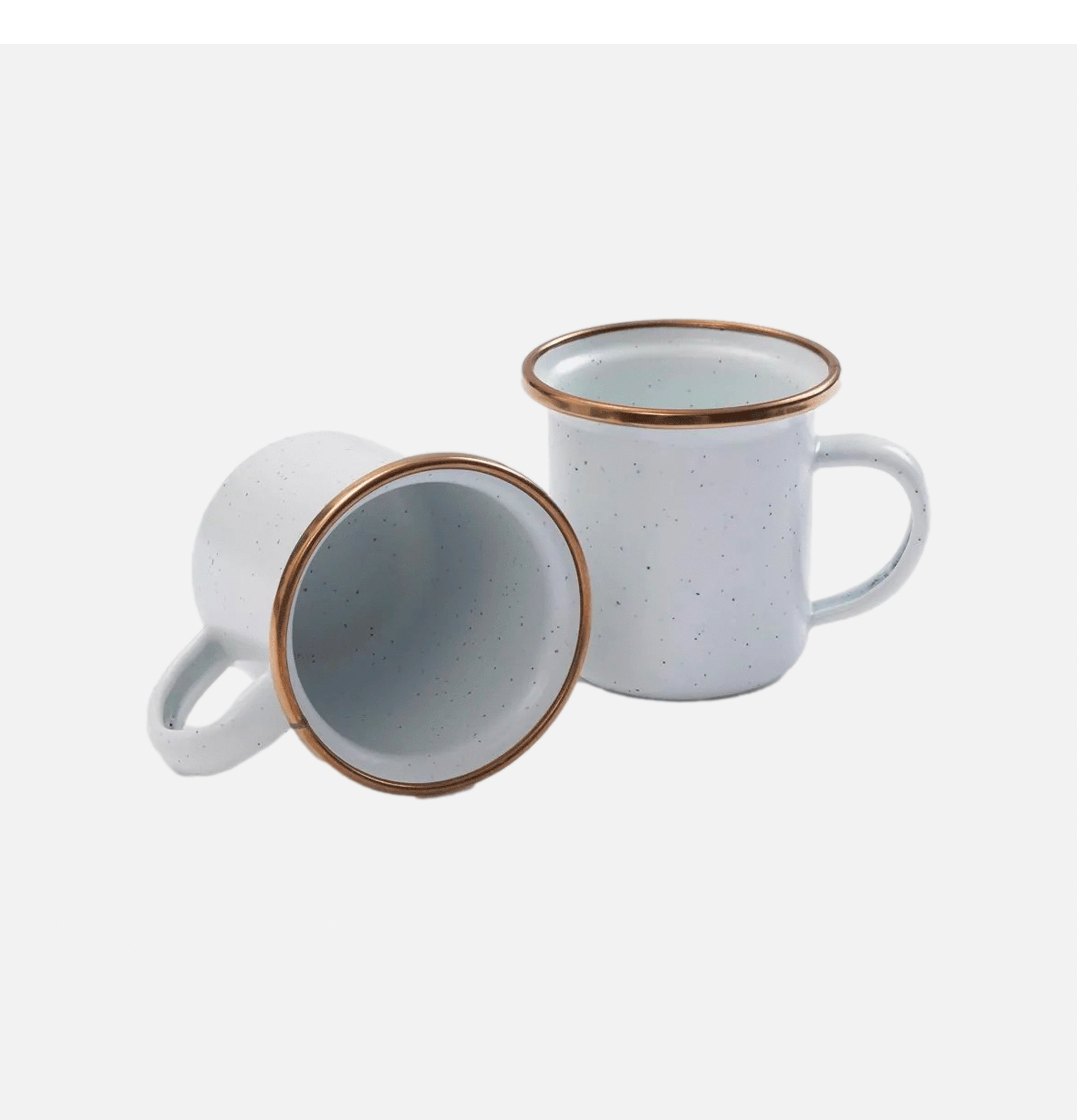 Enamel Cup Set X 2 Egg Shell