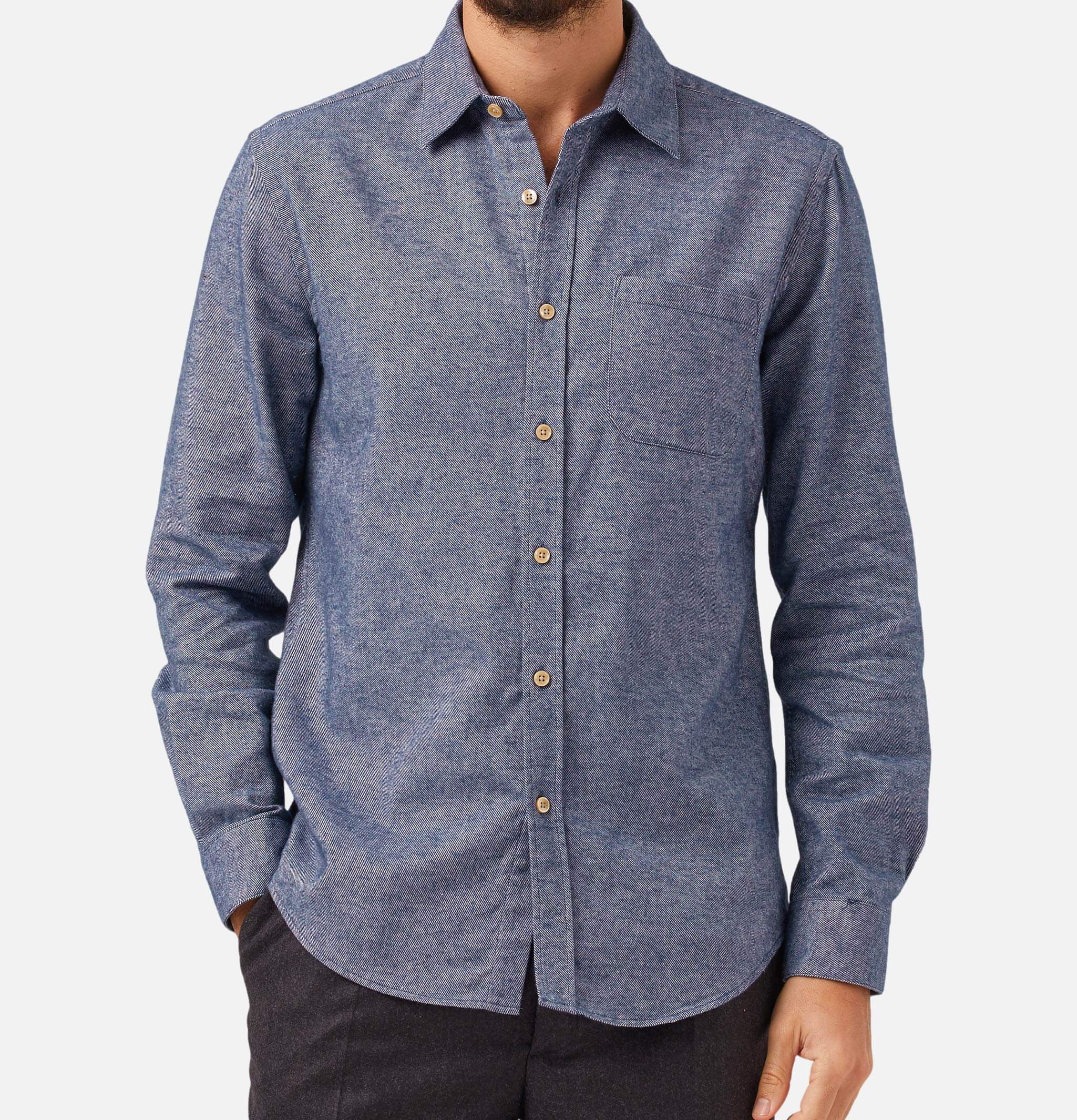 Portuguese Flannel Teca Shirt Indigo