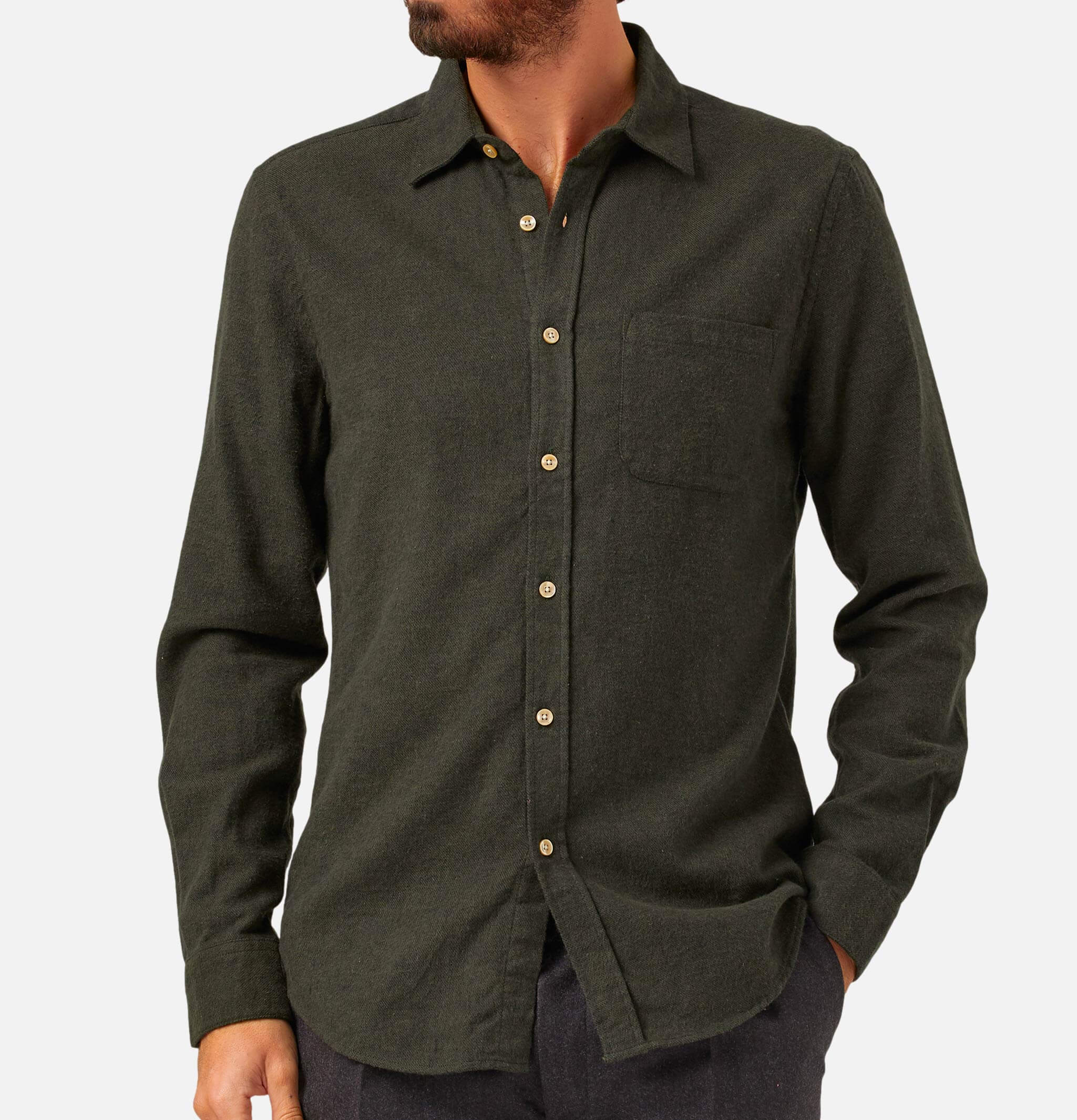 Portuguese Flannel Shirt Teca Green