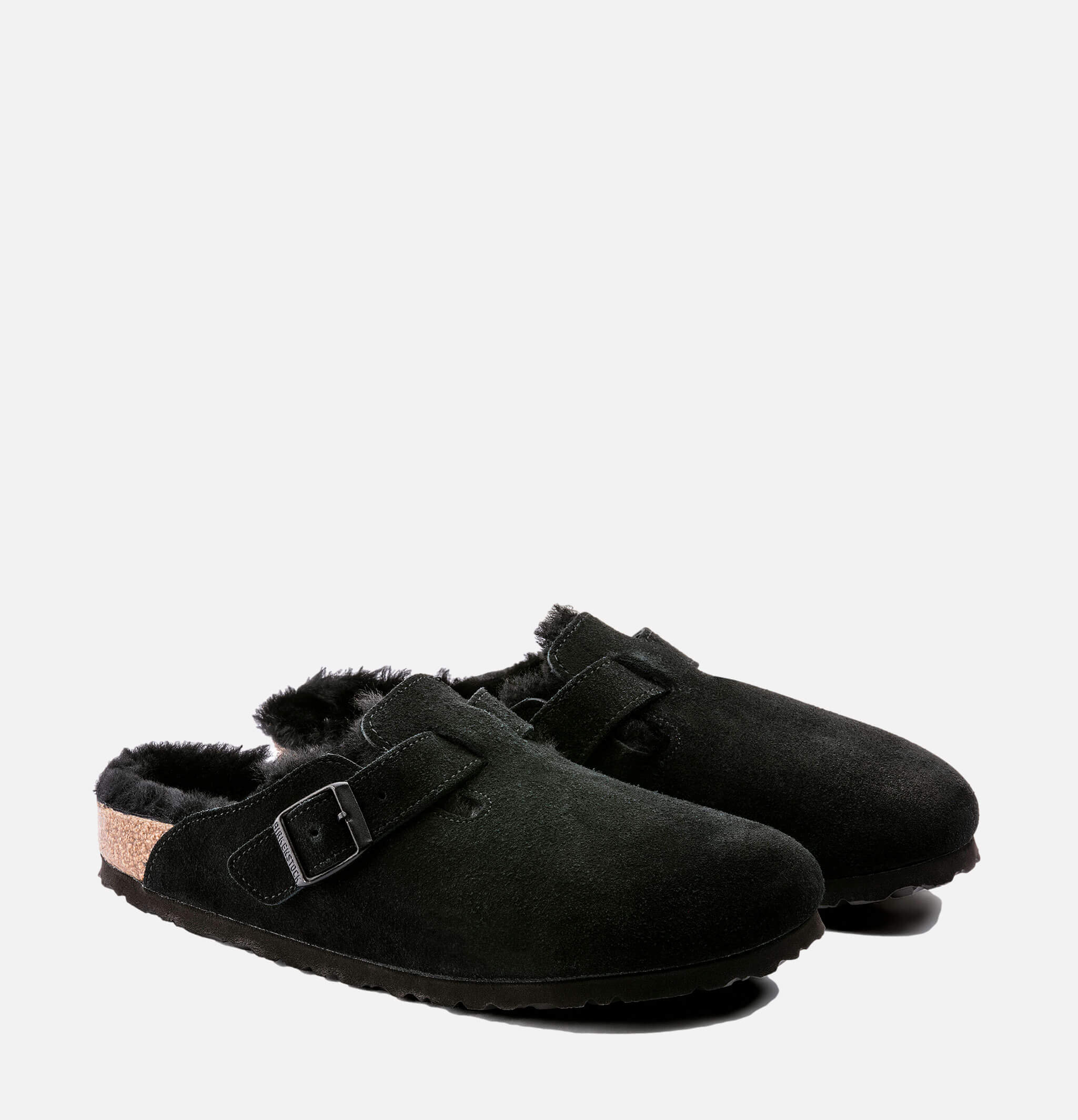 Birkenstock Mules Boston Fur Black
