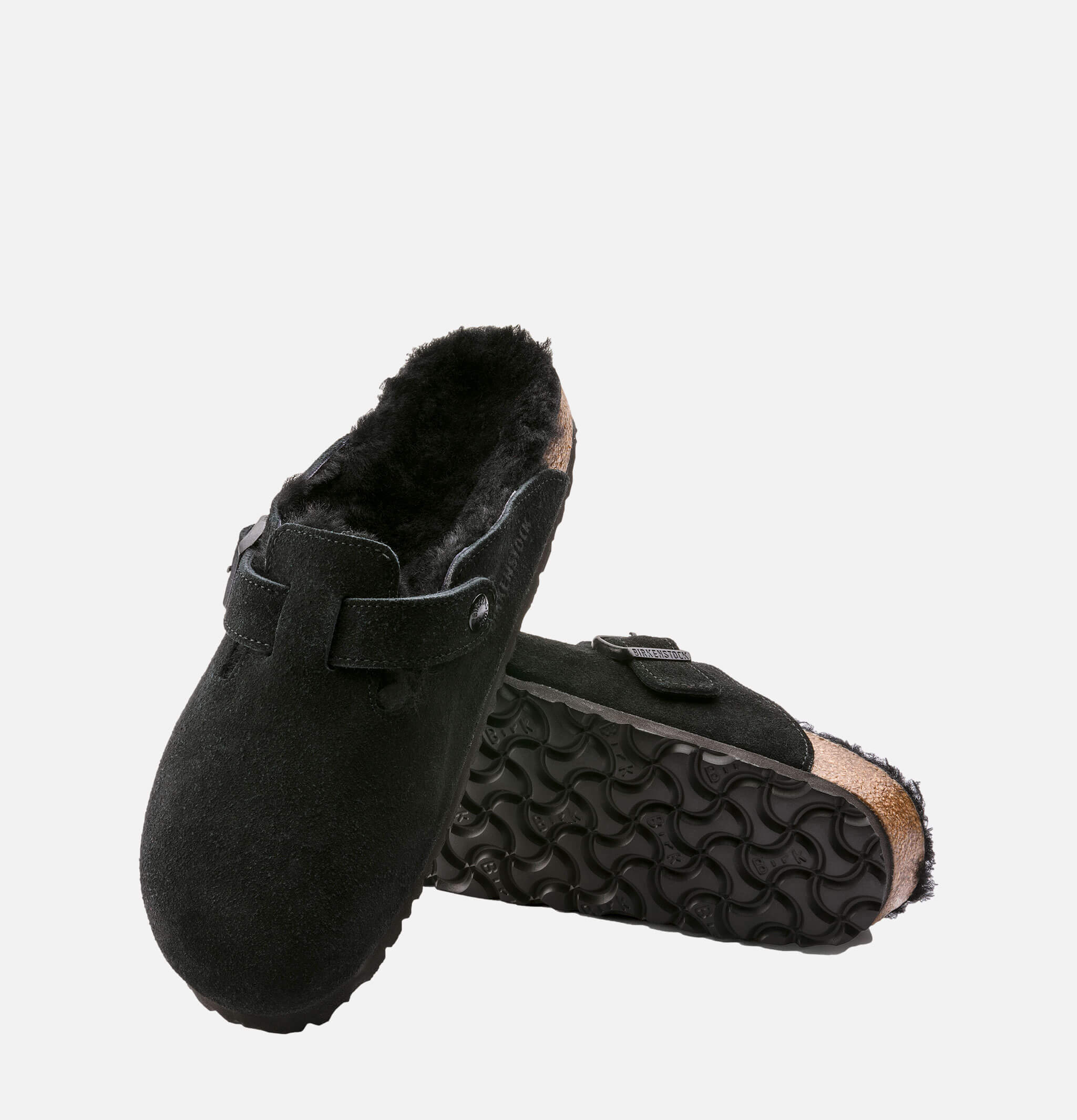 Birkenstock Mules Boston Fur Black