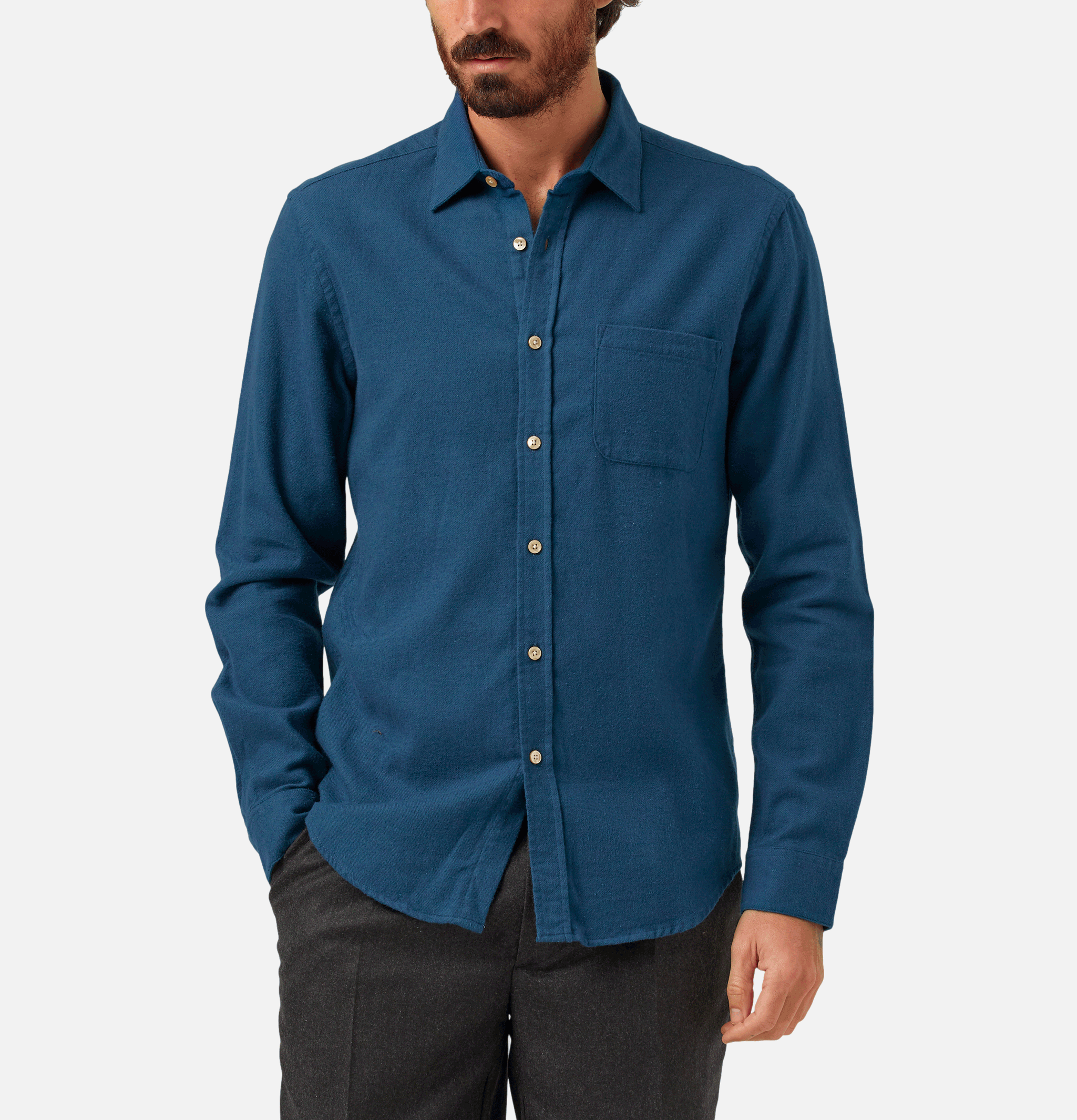 Portuguese Flannel Chemise Teca French Bleu