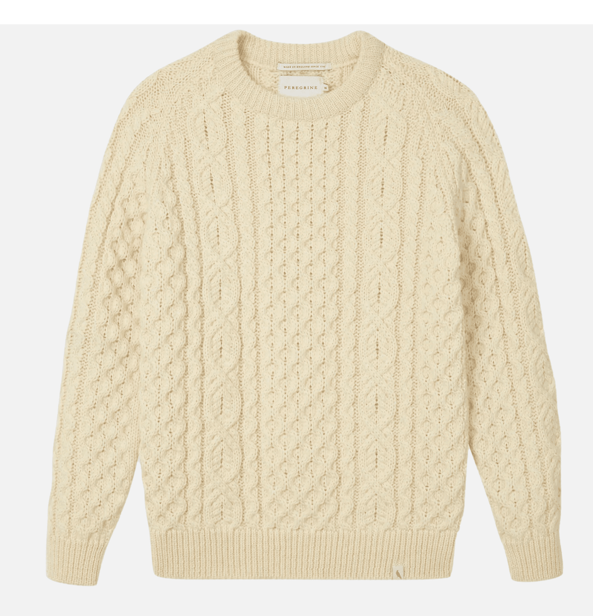 Peregrine Hudson Aran Sweater Ecru