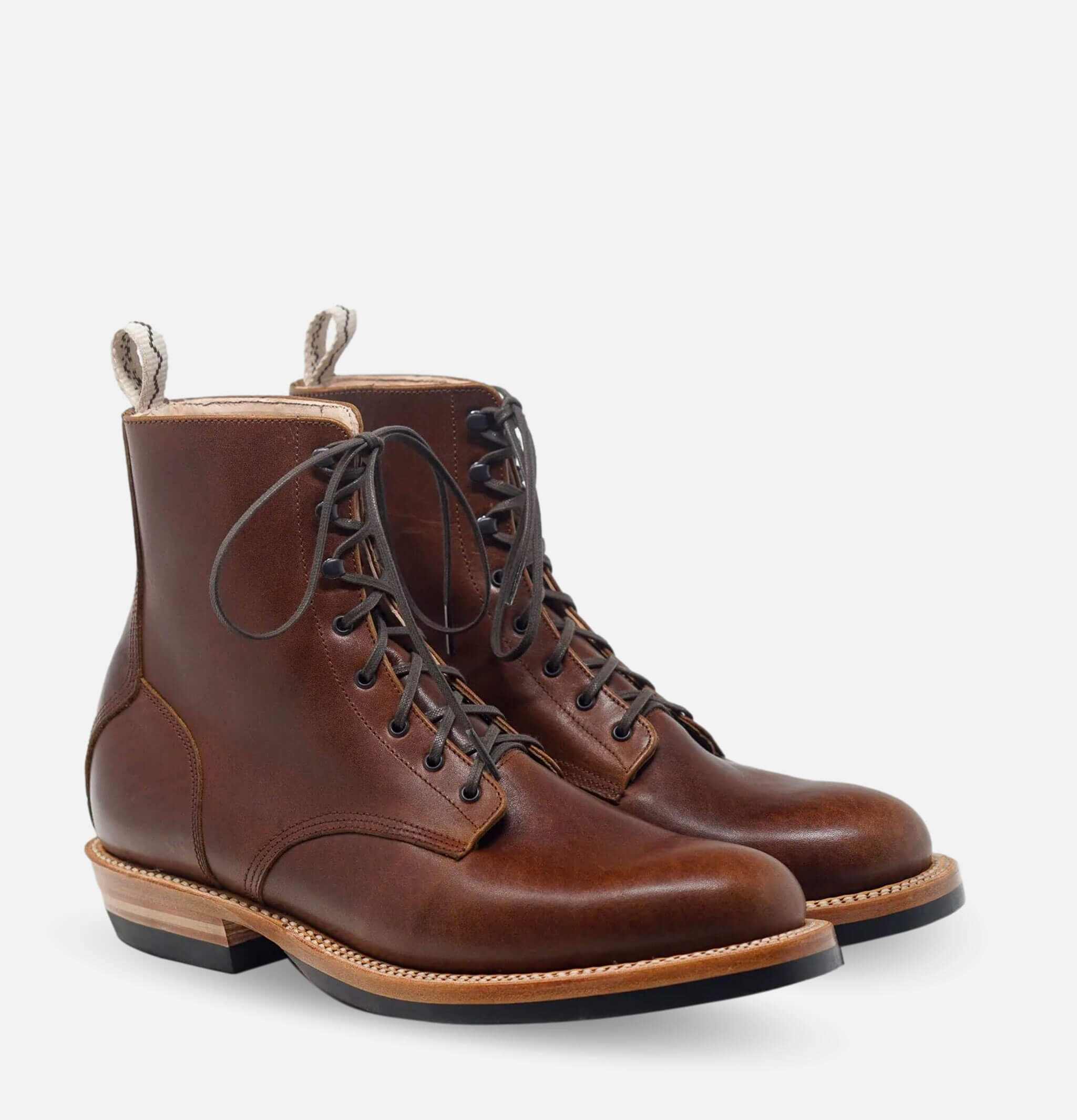 Bottes Unmarked Plain Toe Tobacco