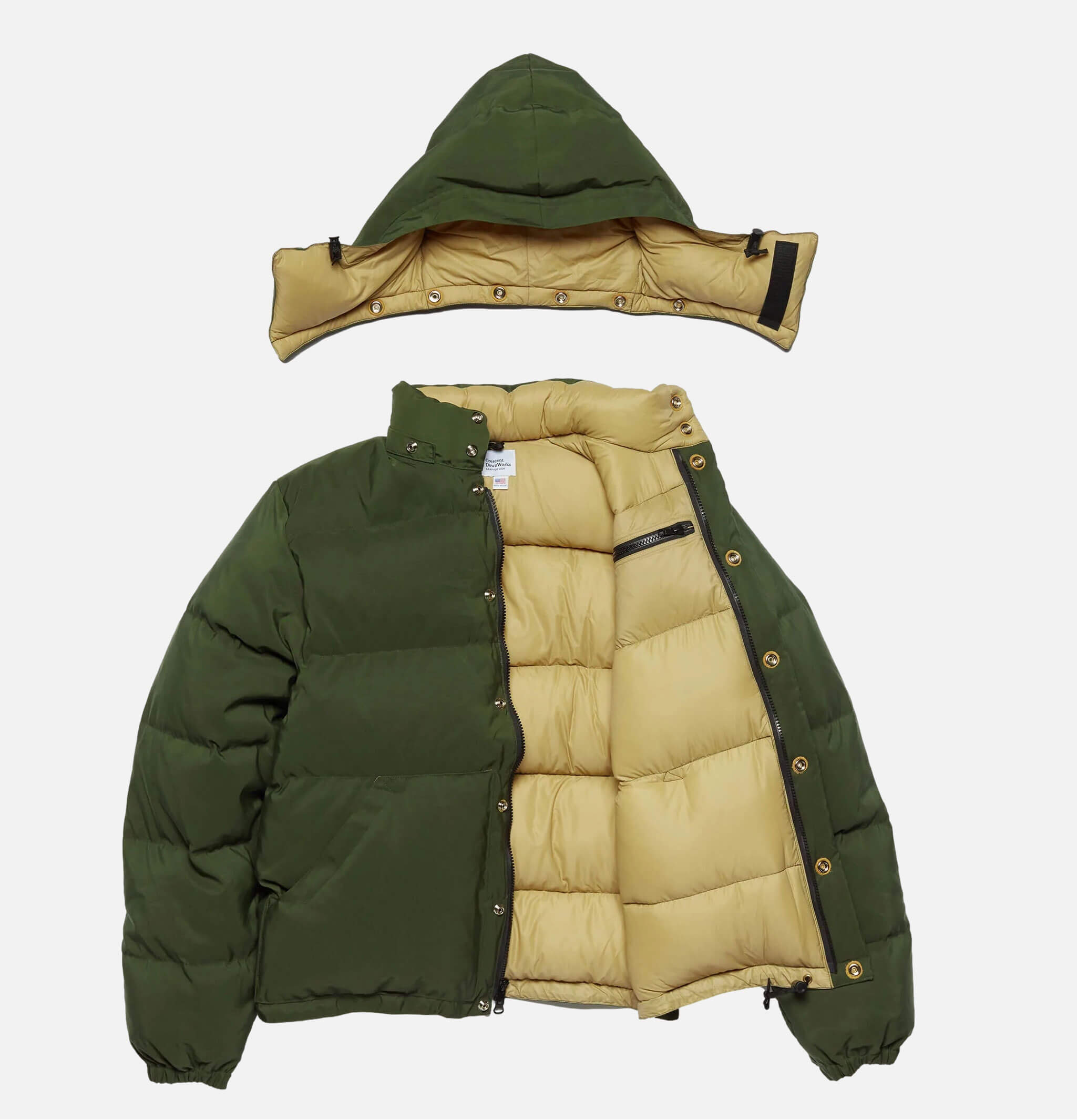 Crescent Down Works Down Sweater Jacket Olive.