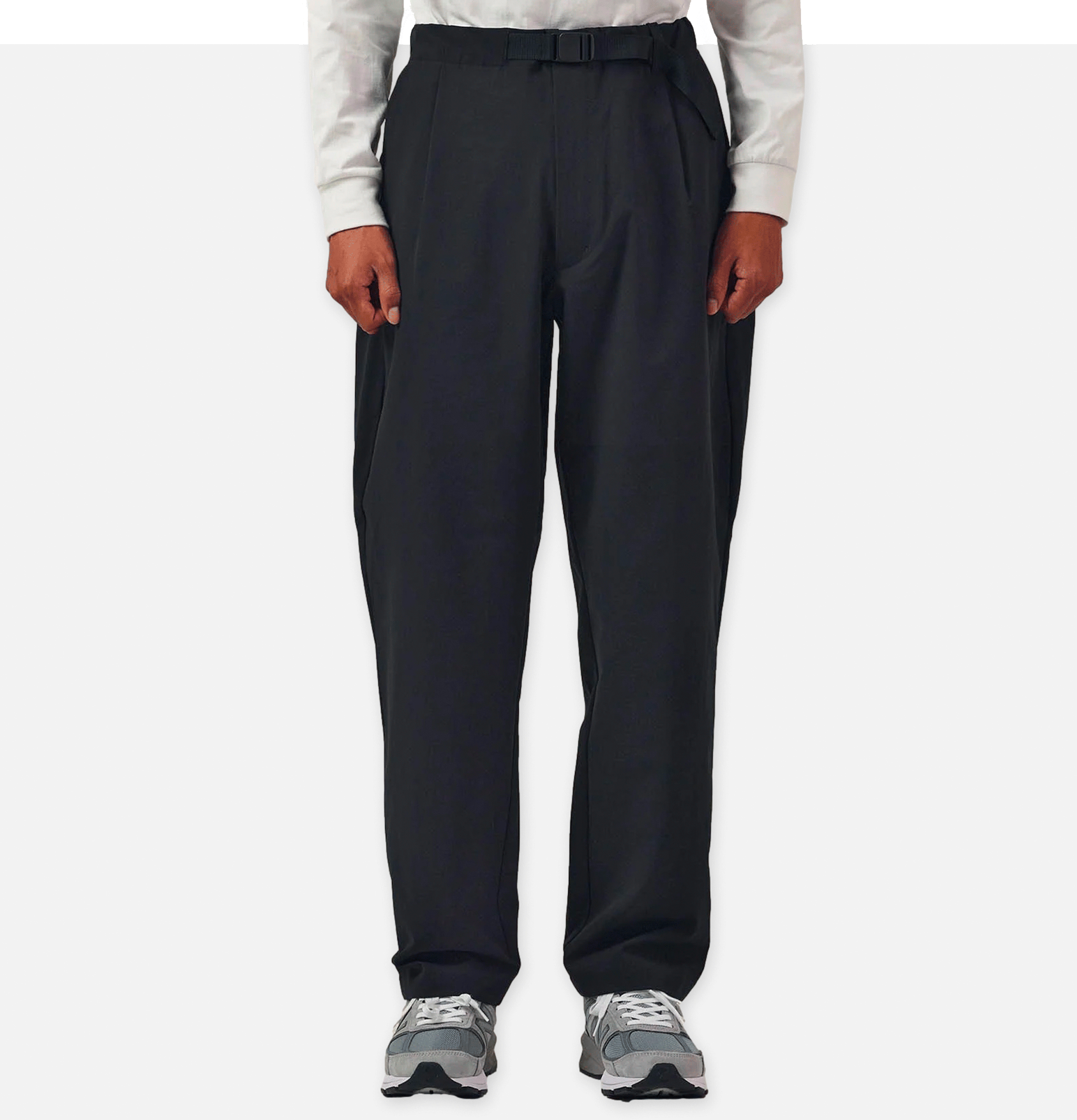 One Tuck Tapered Stretch Black