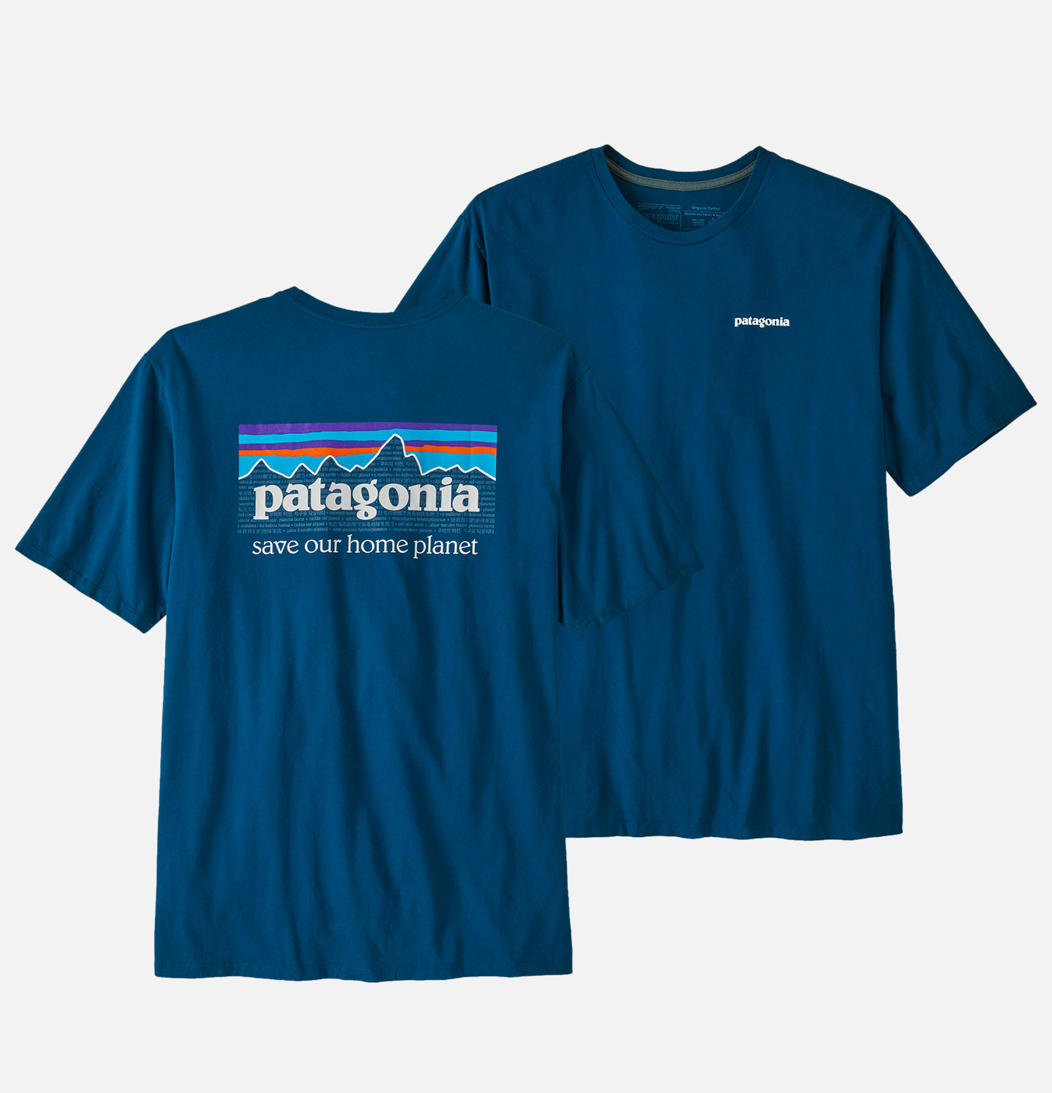 Patagonia T-Shirt P6 Mission Lagom Bleu