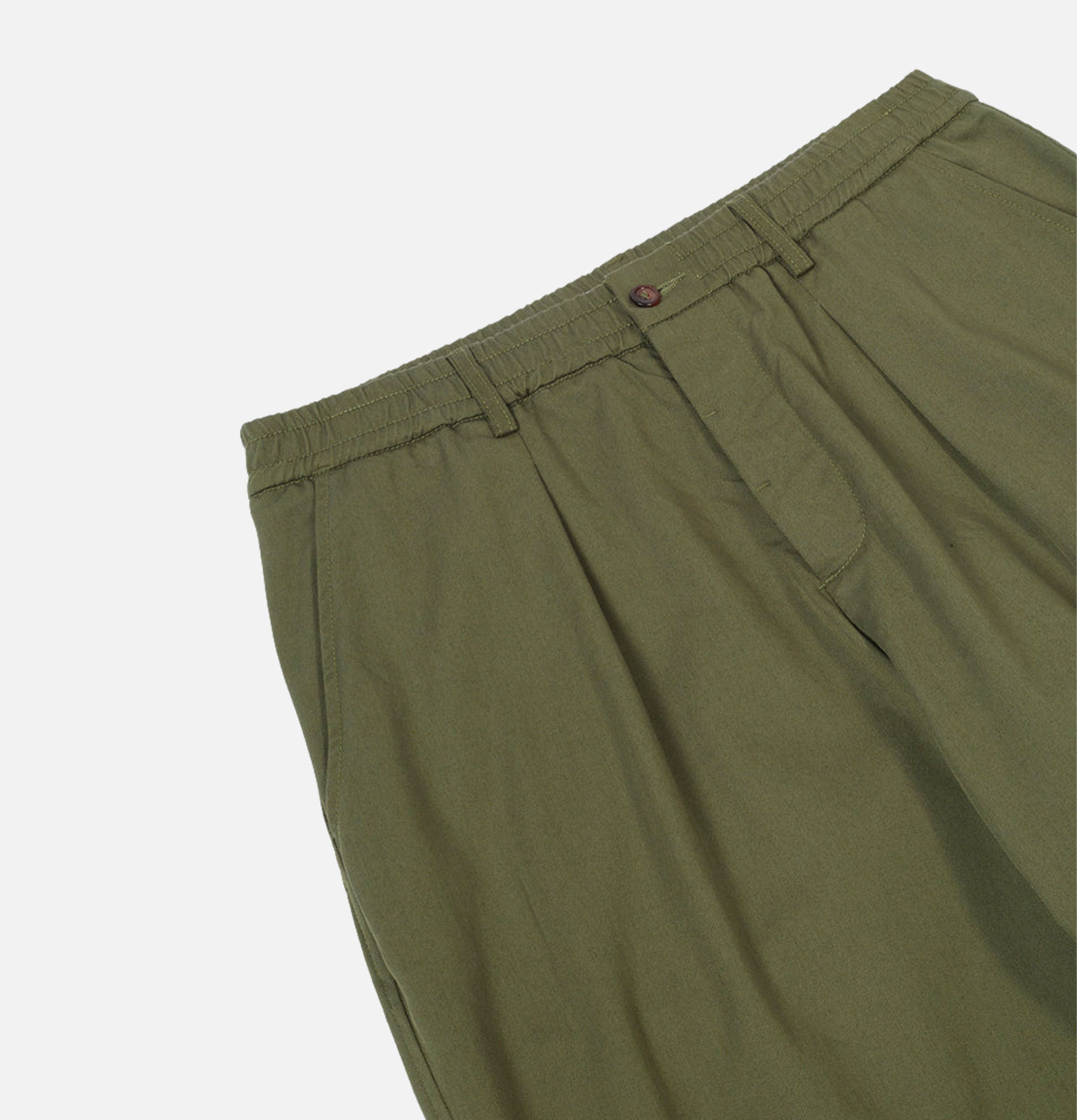 Universal Works Double Pleat Pant Olive Twill.