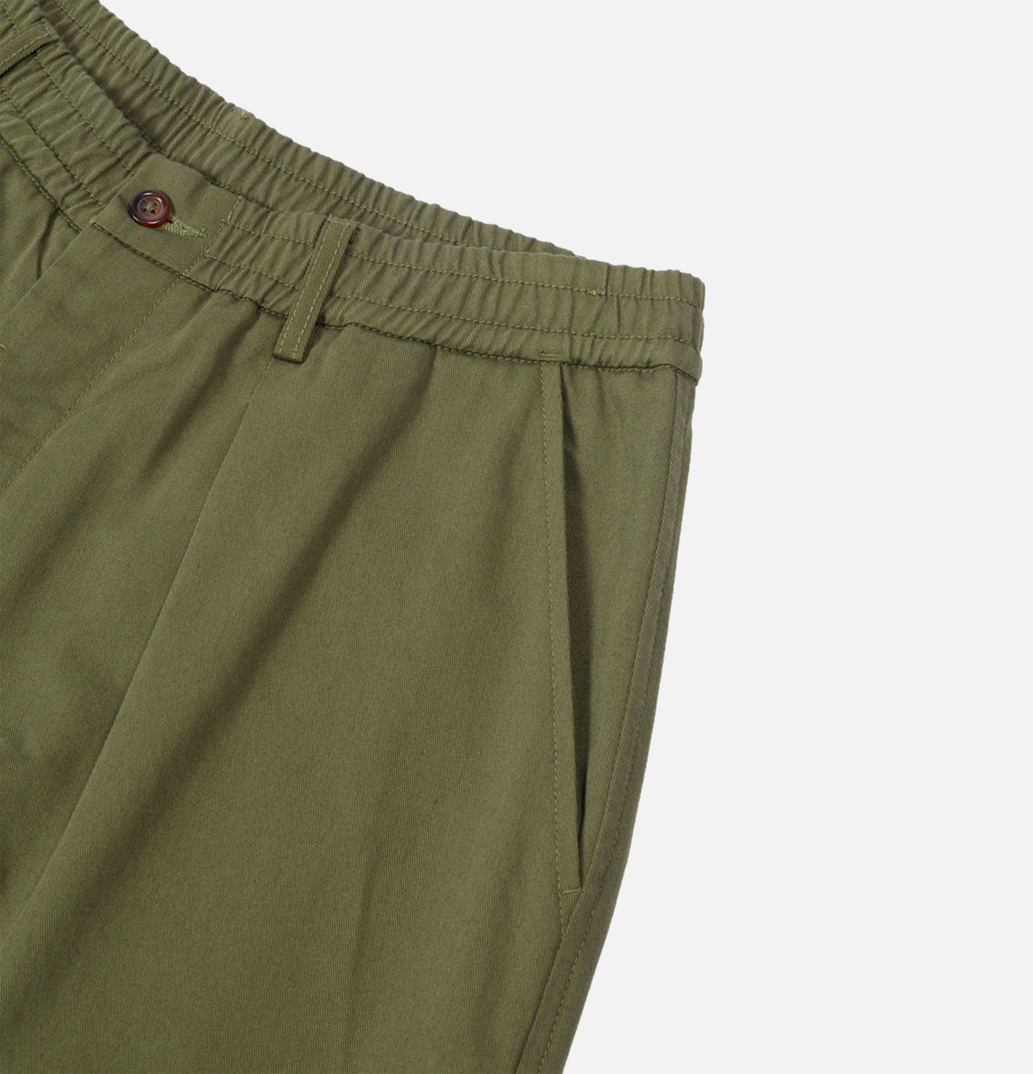 Universal Works Double Pleat Pant Olive Twill.