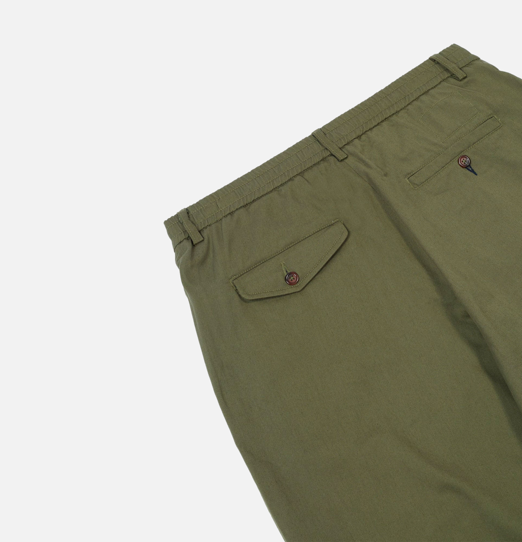 Pantalon Universal Works Double Pleat Pant Olive Twill