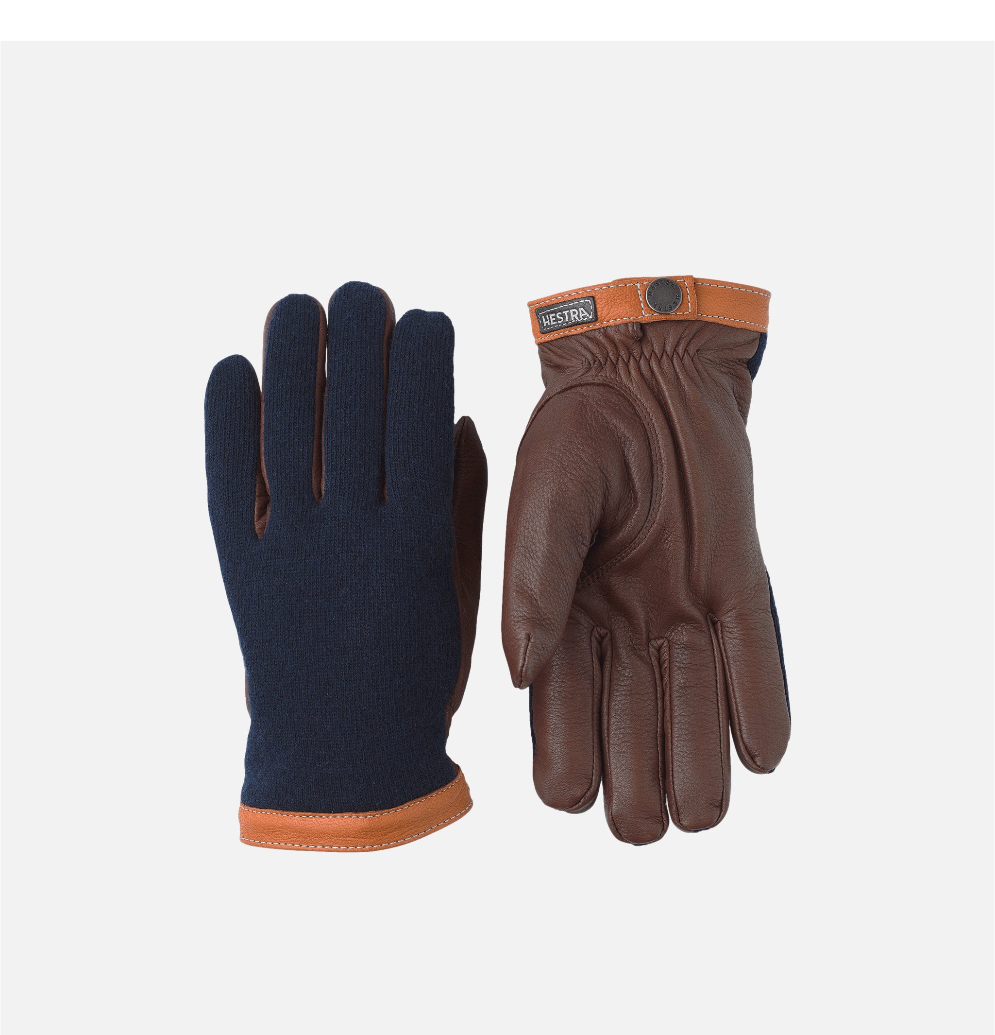 Gants Deerskin Wool Tricot Navy