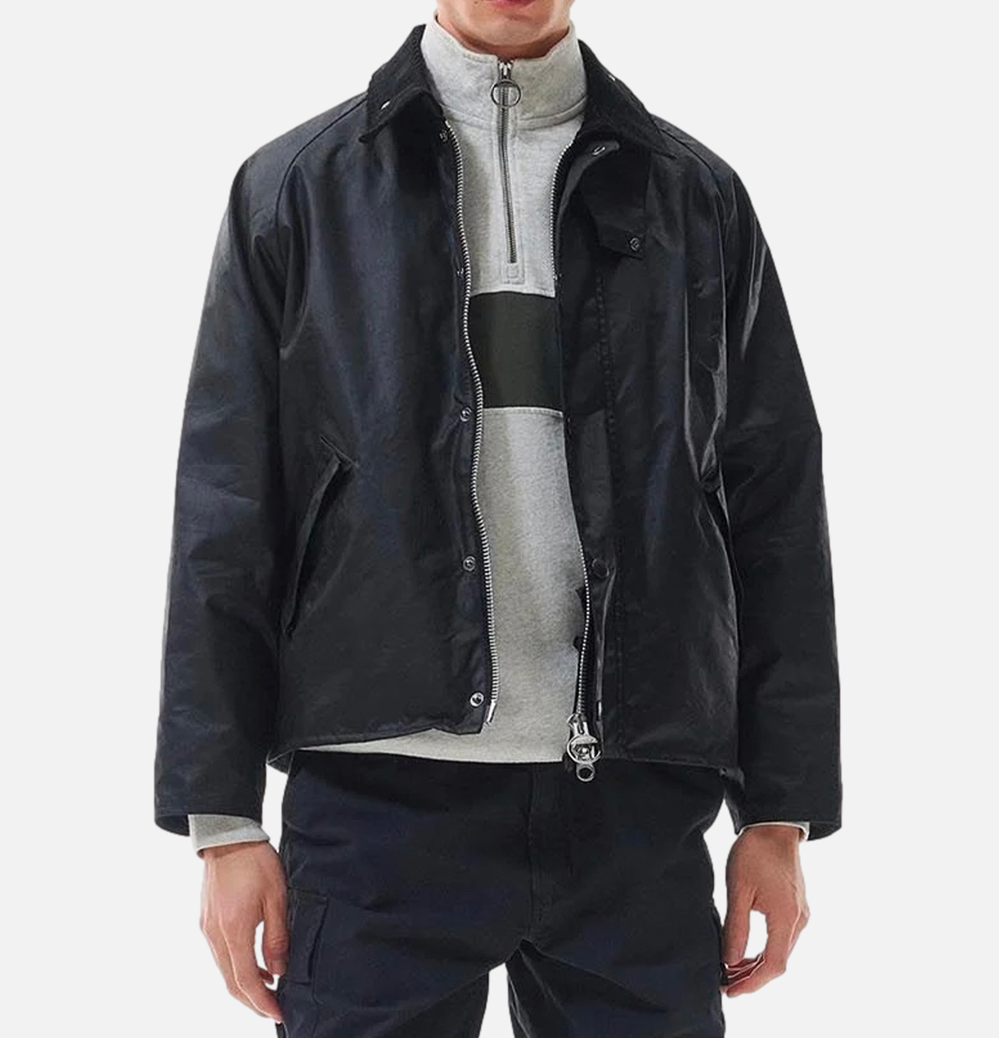 Barbour Transport Wax Jacket Black