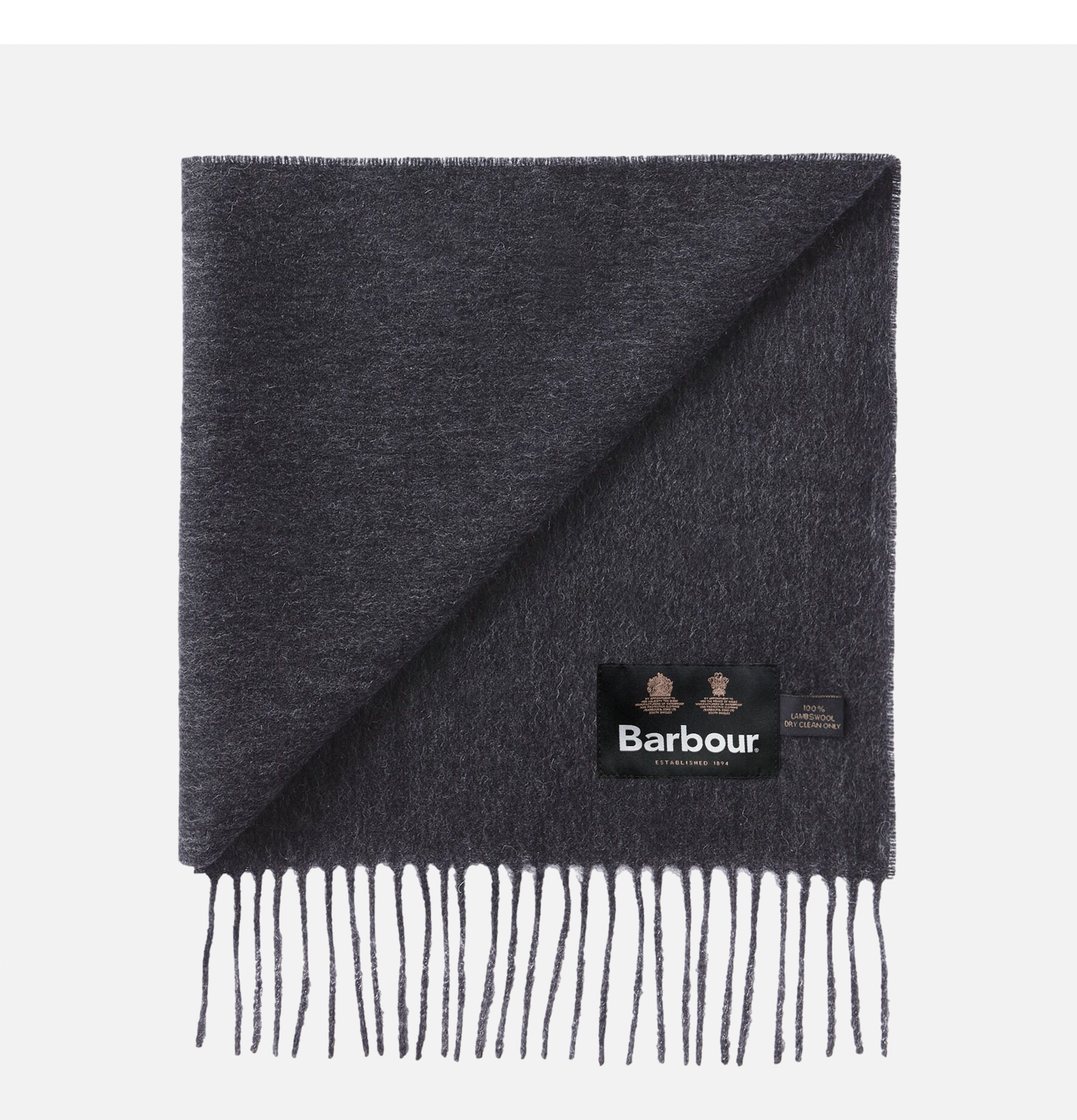 Plain Lambswool Scarf Charcoal