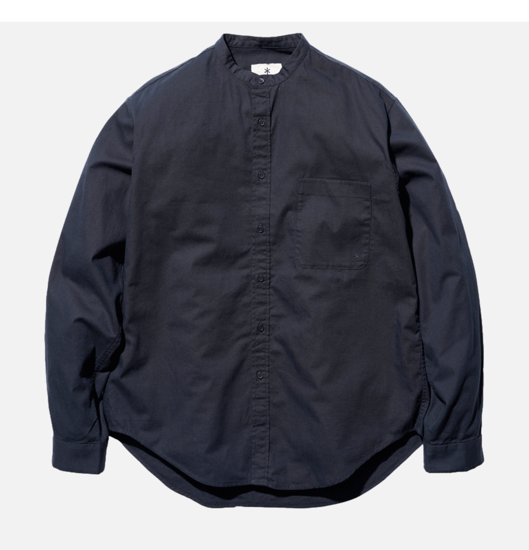 Poplin Stand Collar Shirt Navy