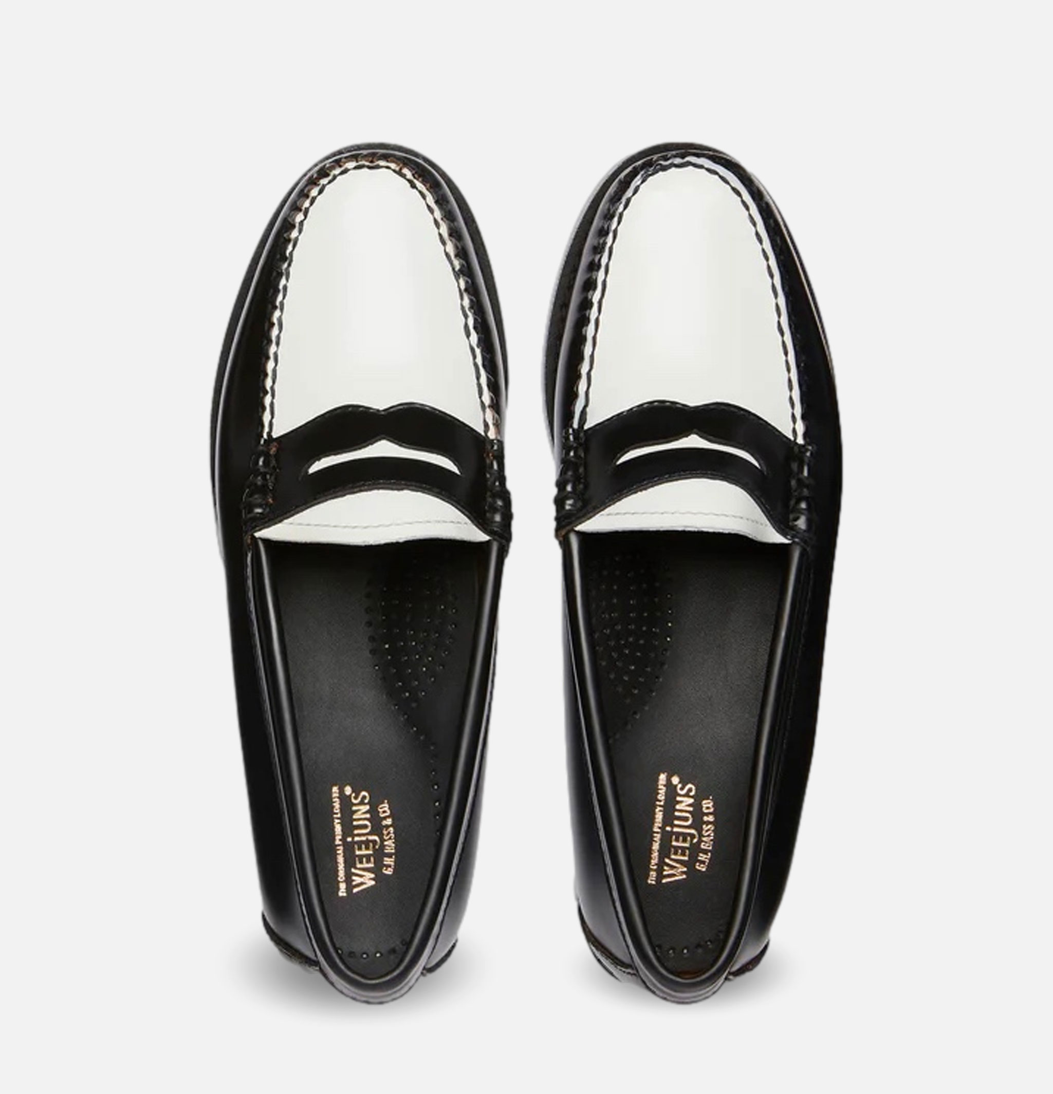 Gh Bass Mocassins Weejun Blanc et Noir