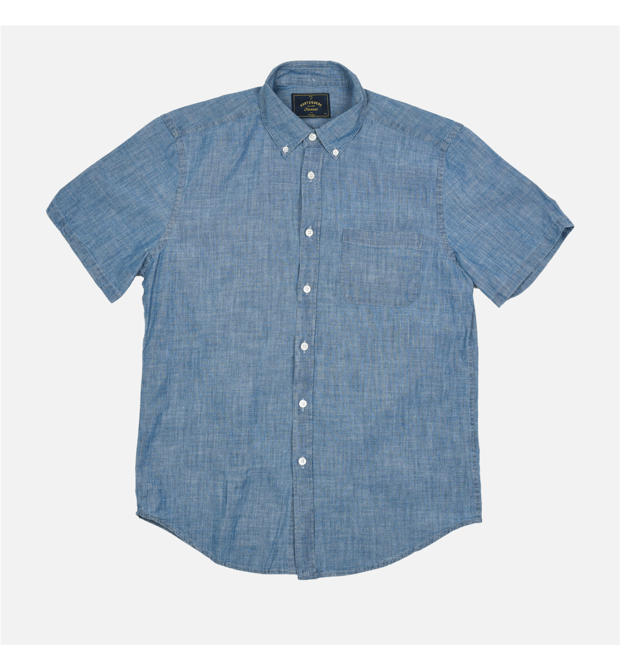 Portuguese Flannel Chambray Ss Blue shirt