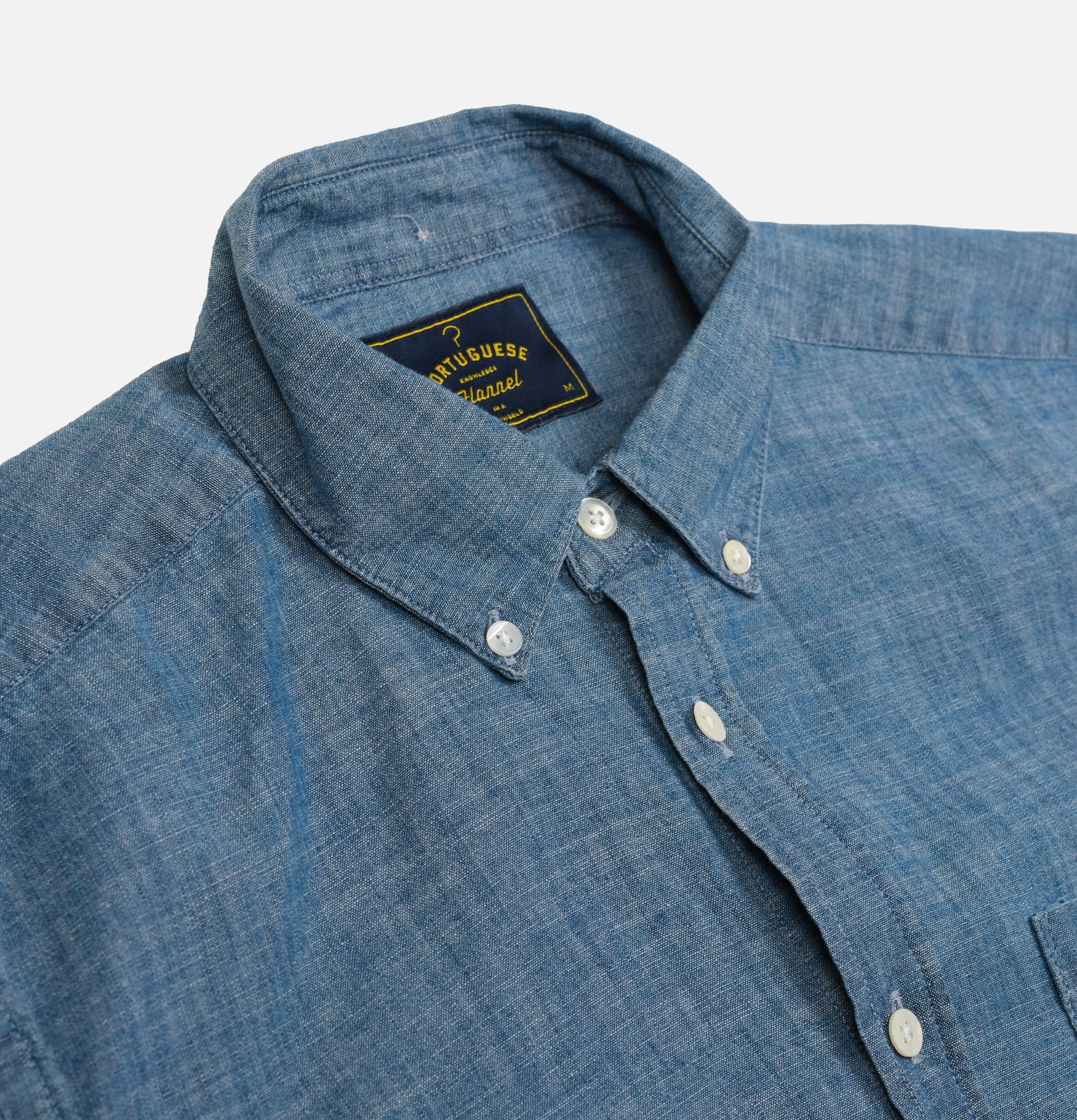 Portuguese Flannel Chambray Ss Blue shirt