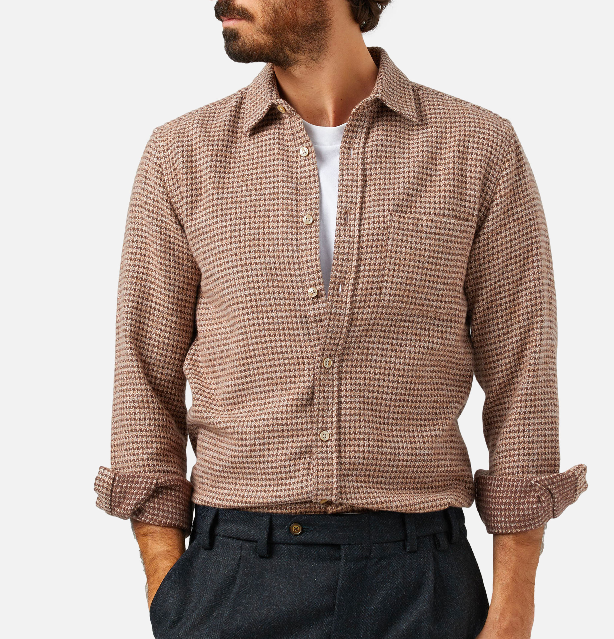 Portuguese Flannel Chemise Abstract Marron